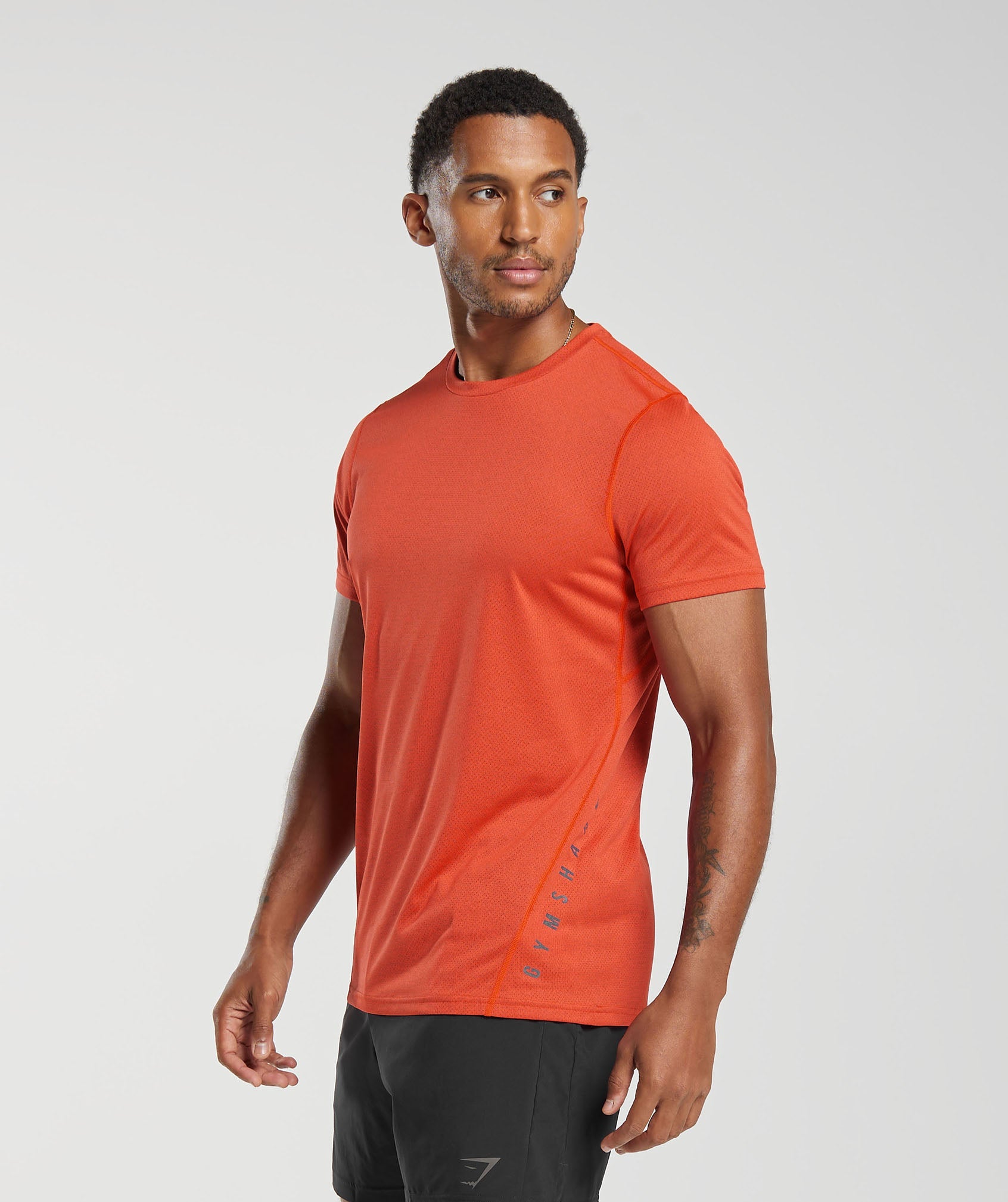 Sport T-Shirt in Electric Orange/Black Marl - view 3