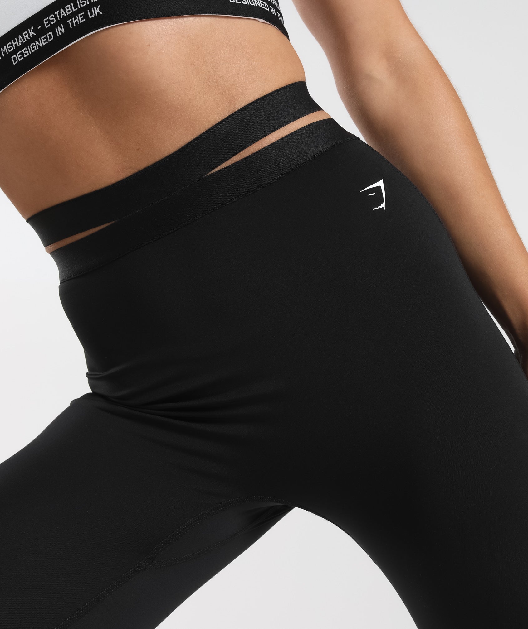 Strappy Waistband Leggings in Black - view 5