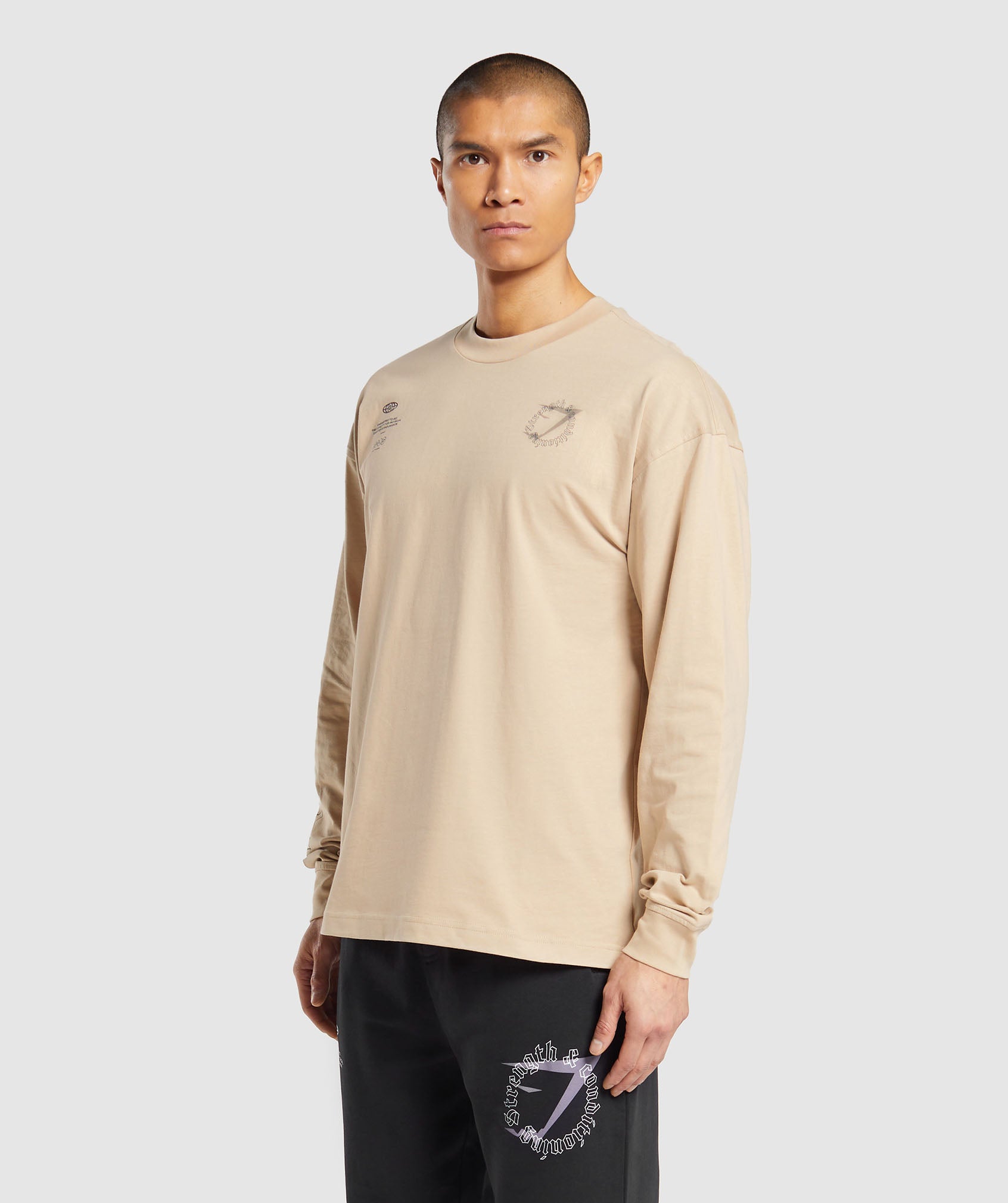 Strength and Conditioning Long Sleeve T-Shirt in Vanilla Beige - view 3