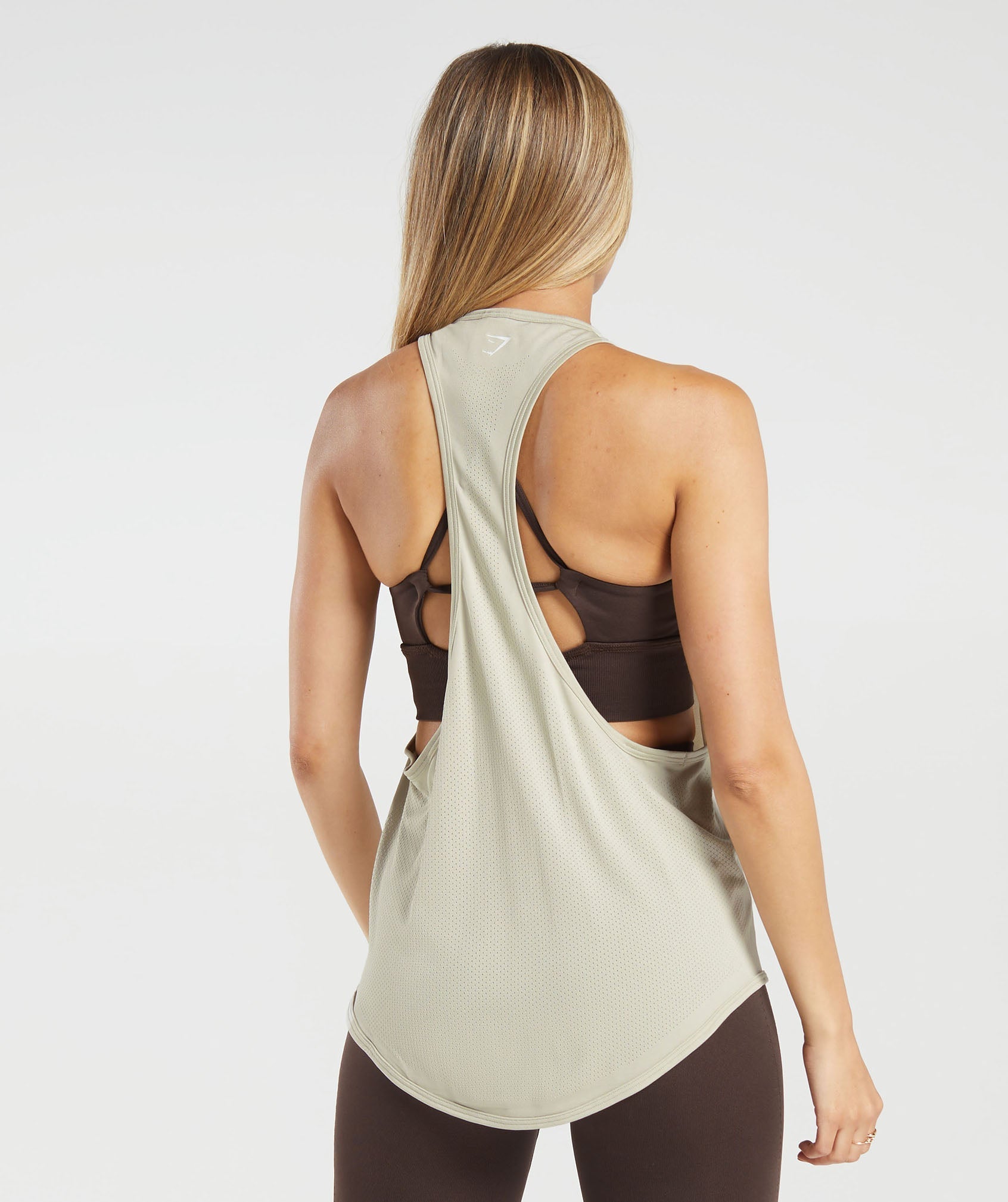 Sweat Seamless Longline Tank in Washed Stone Brown - view 2