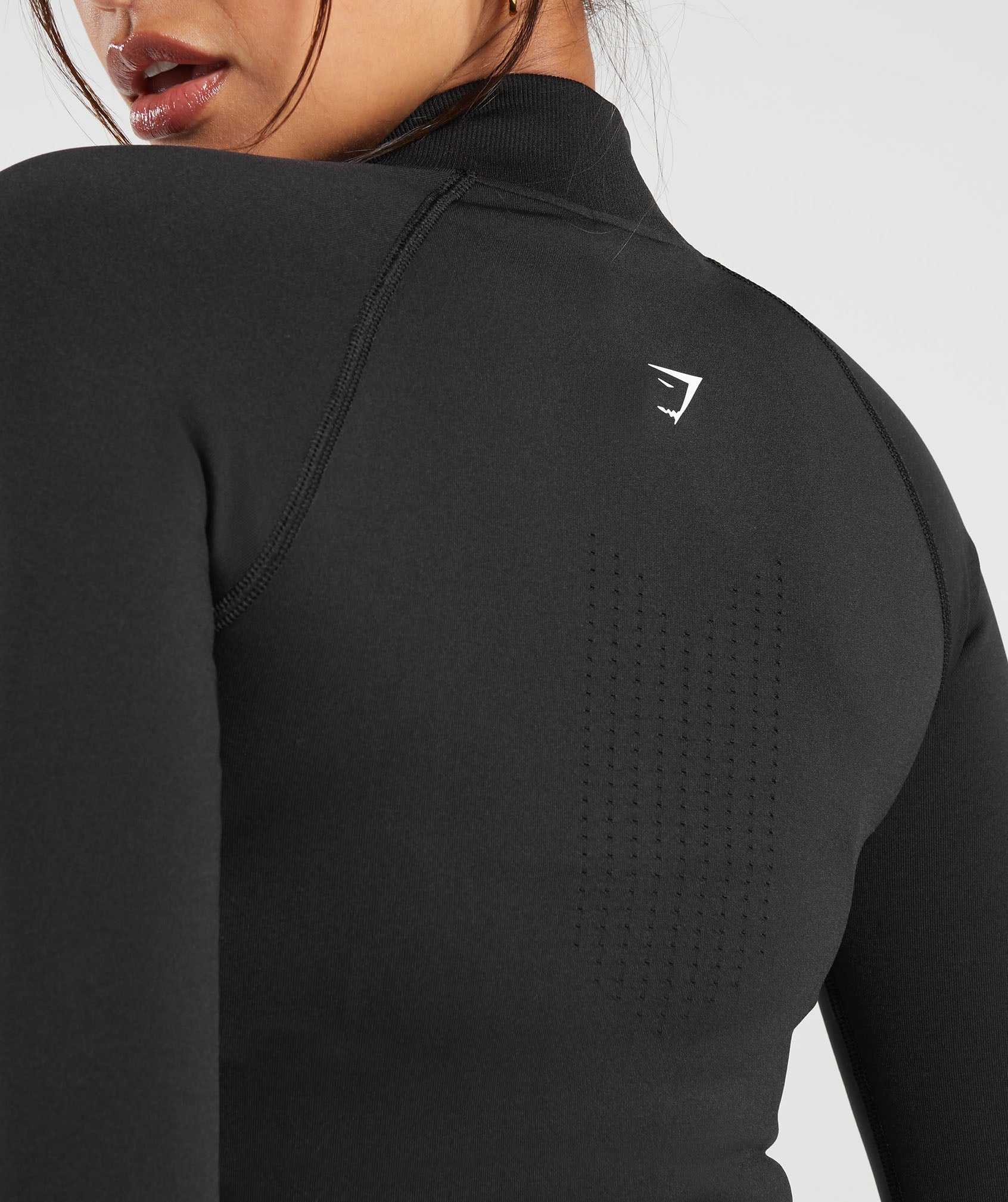 Sweat Seamless Zip Up Jacket in Black - view 6