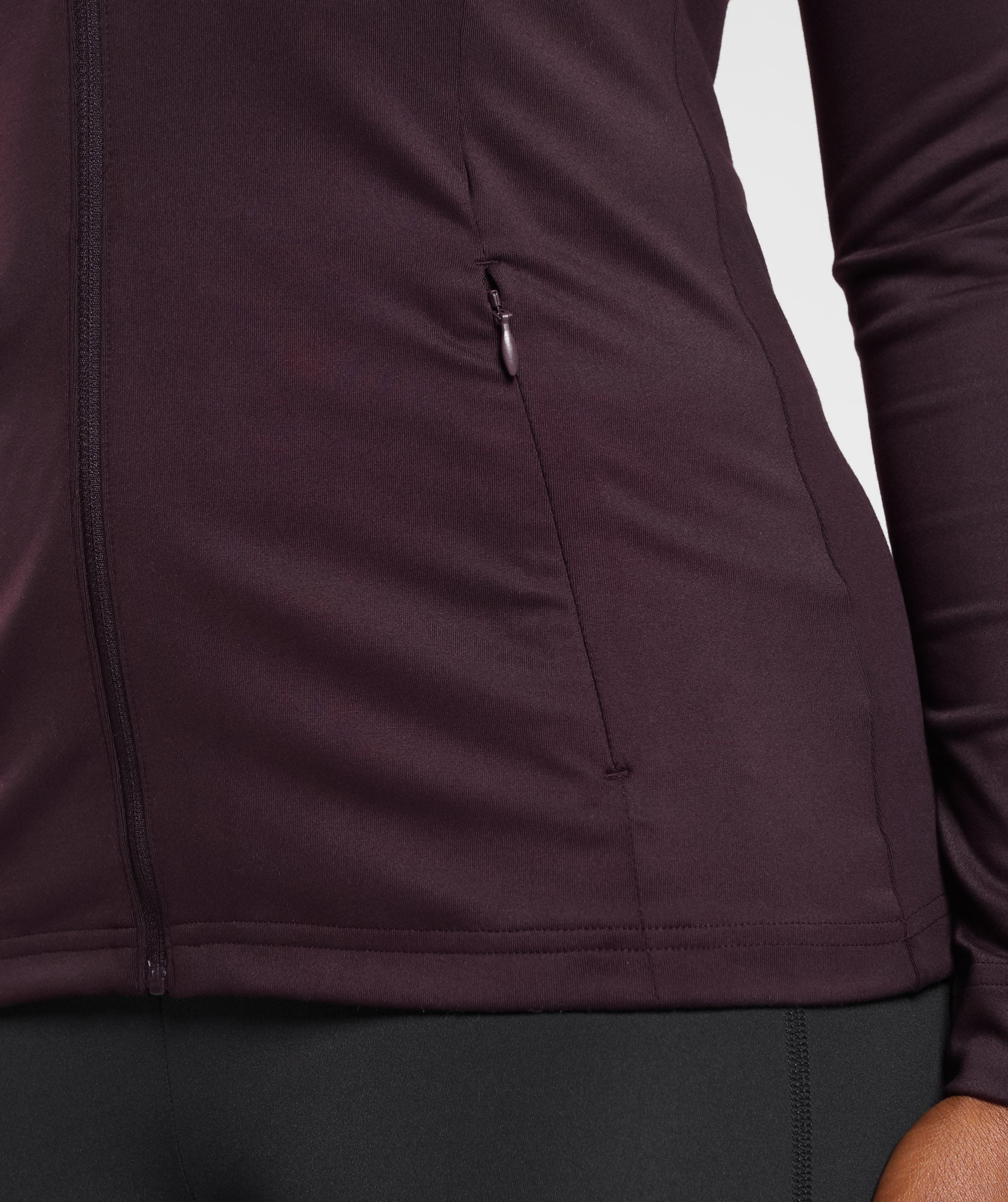 Training Zip Up Jacket in Plum Brown - view 6