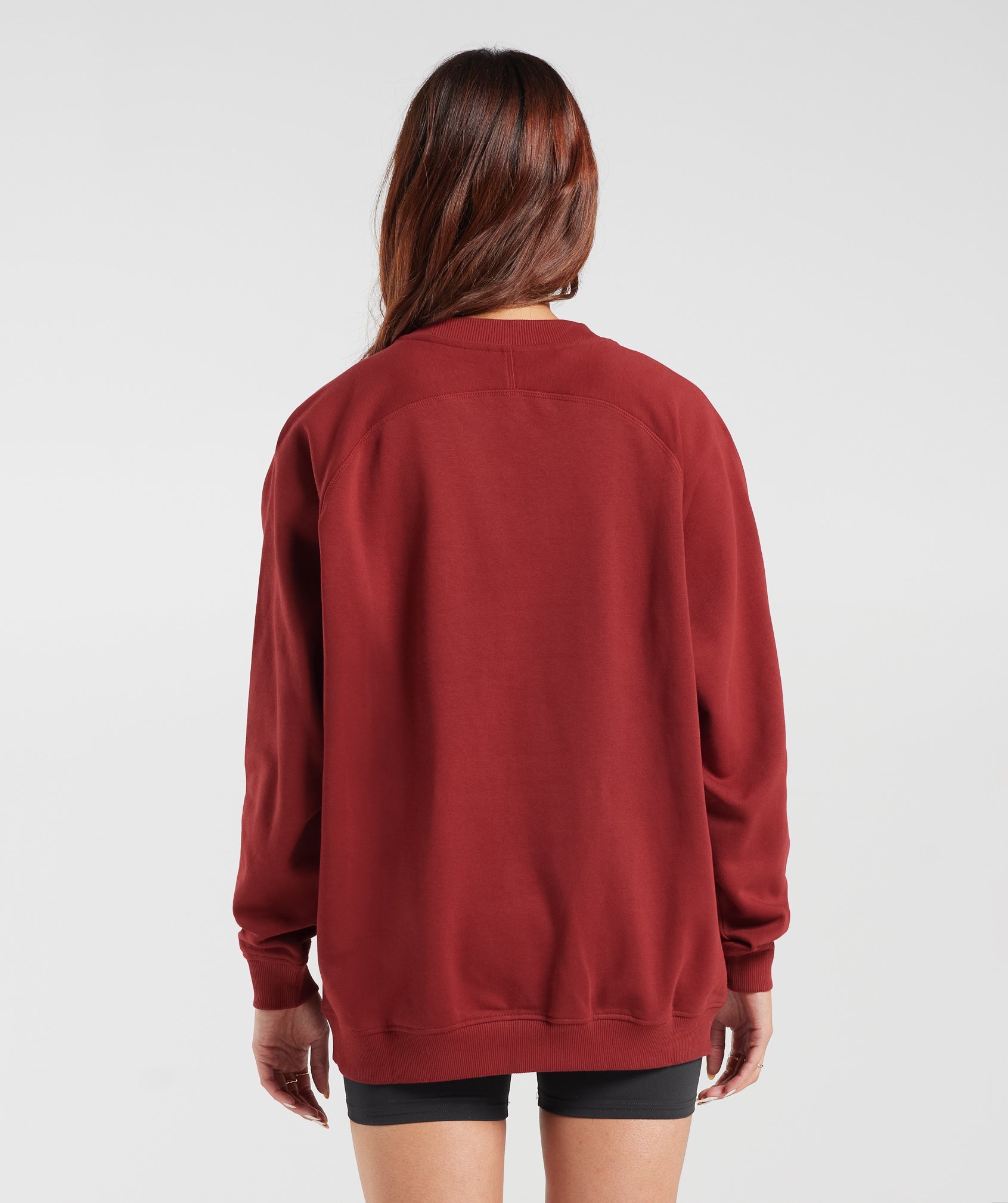 Training Oversized Fleece Sweatshirt in Spiced Red - view 2