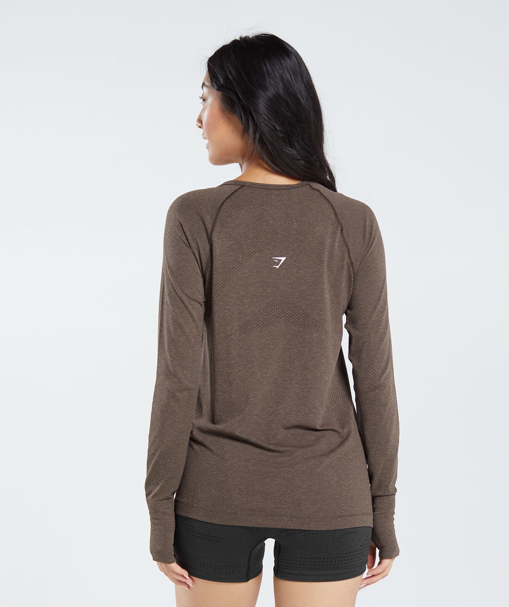 Vital Seamless 2.0 Light Long Sleeve Top in Brown Marl - view 2