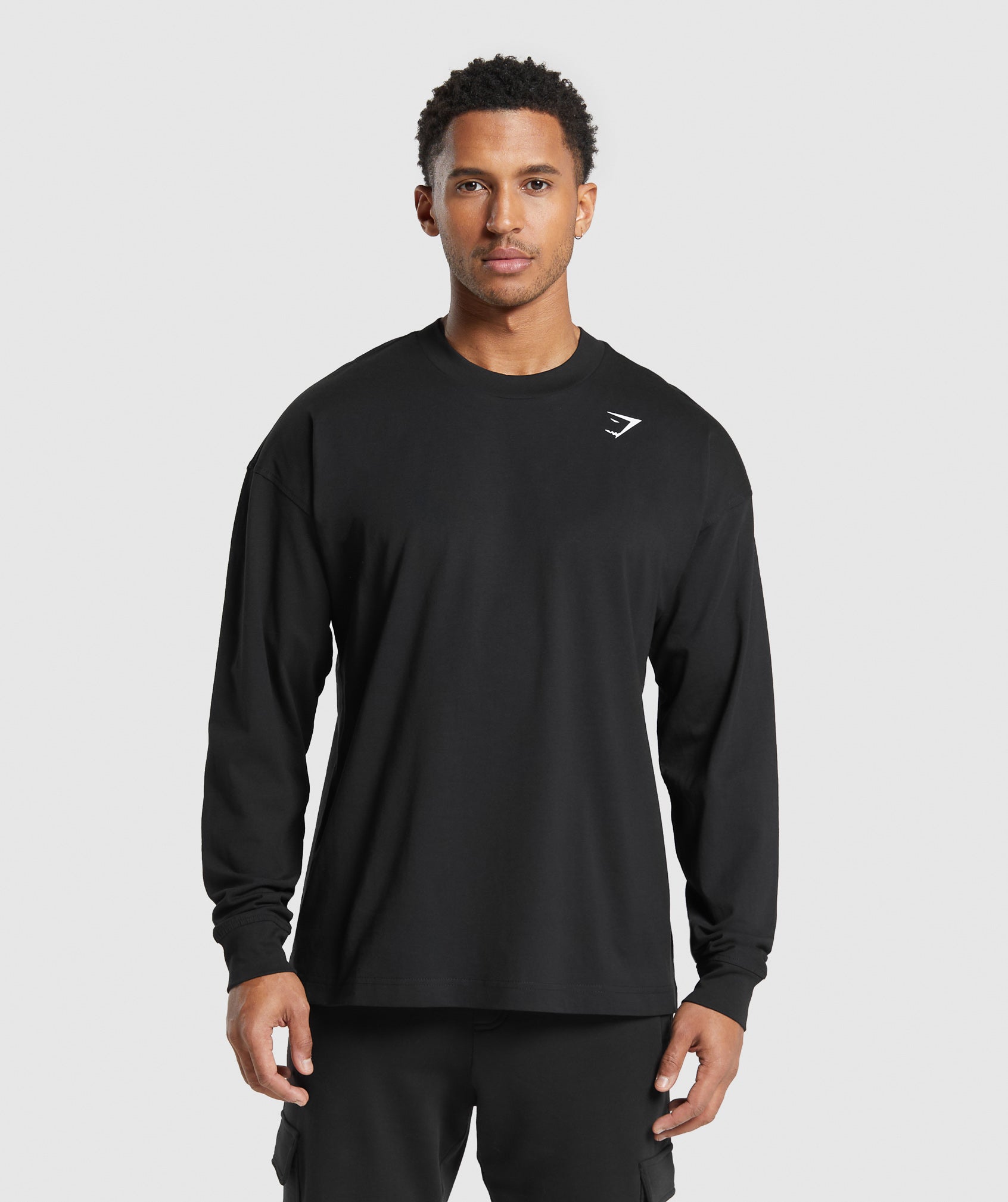 Stacked Long Sleeve T-Shirt in Black - view 2