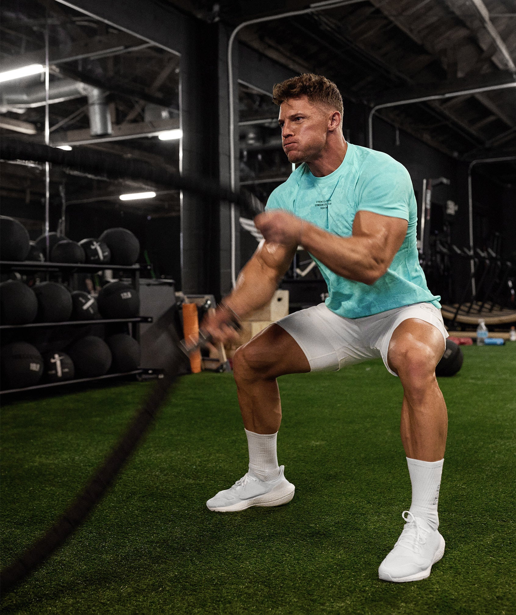 Gymshark//Steve Cook Ranger Shorts in Off White - view 4