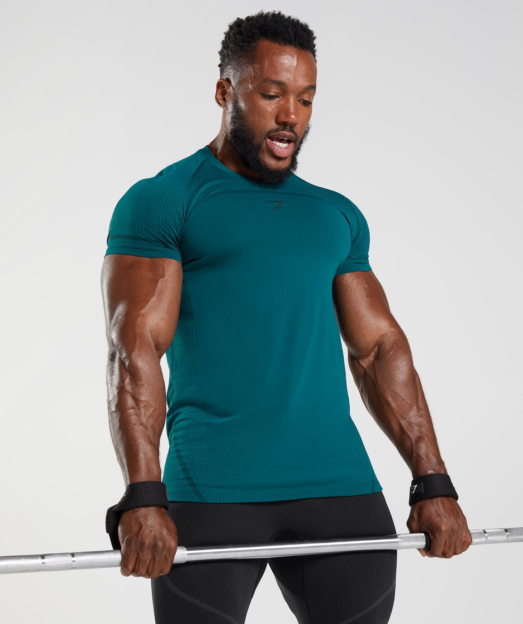 315 Seamless T-Shirt in Winter Teal/Black