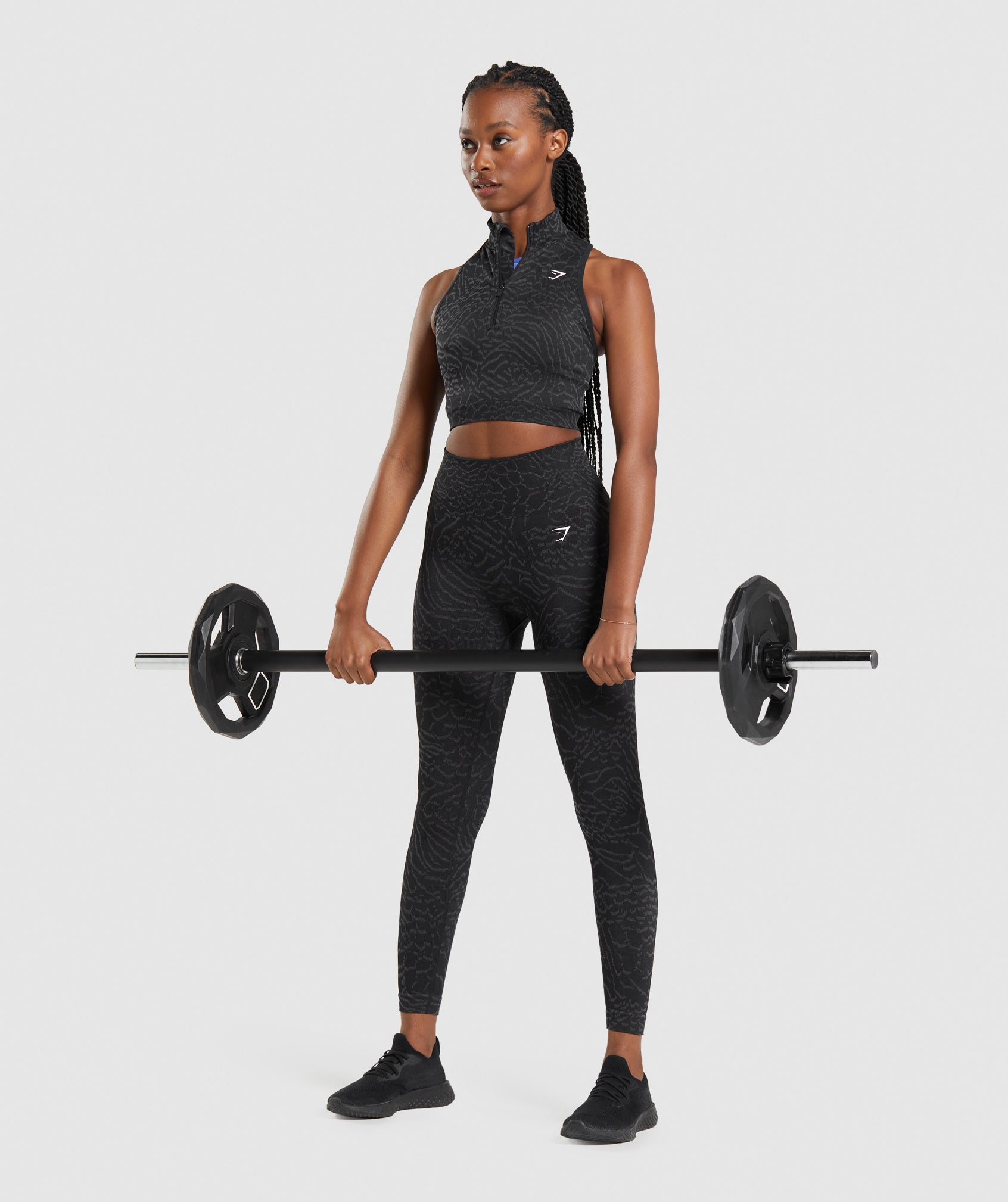 Adapt Animal Seamless Crop 1/2 Zip in Hybrid | Black - view 4