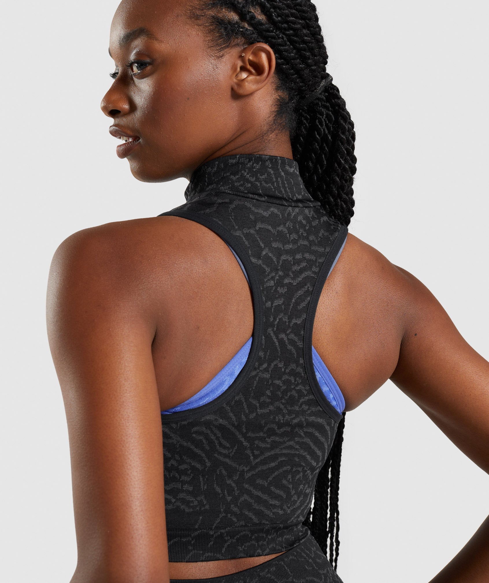 Adapt Animal Seamless Crop 1/2 Zip in Hybrid | Black - view 6