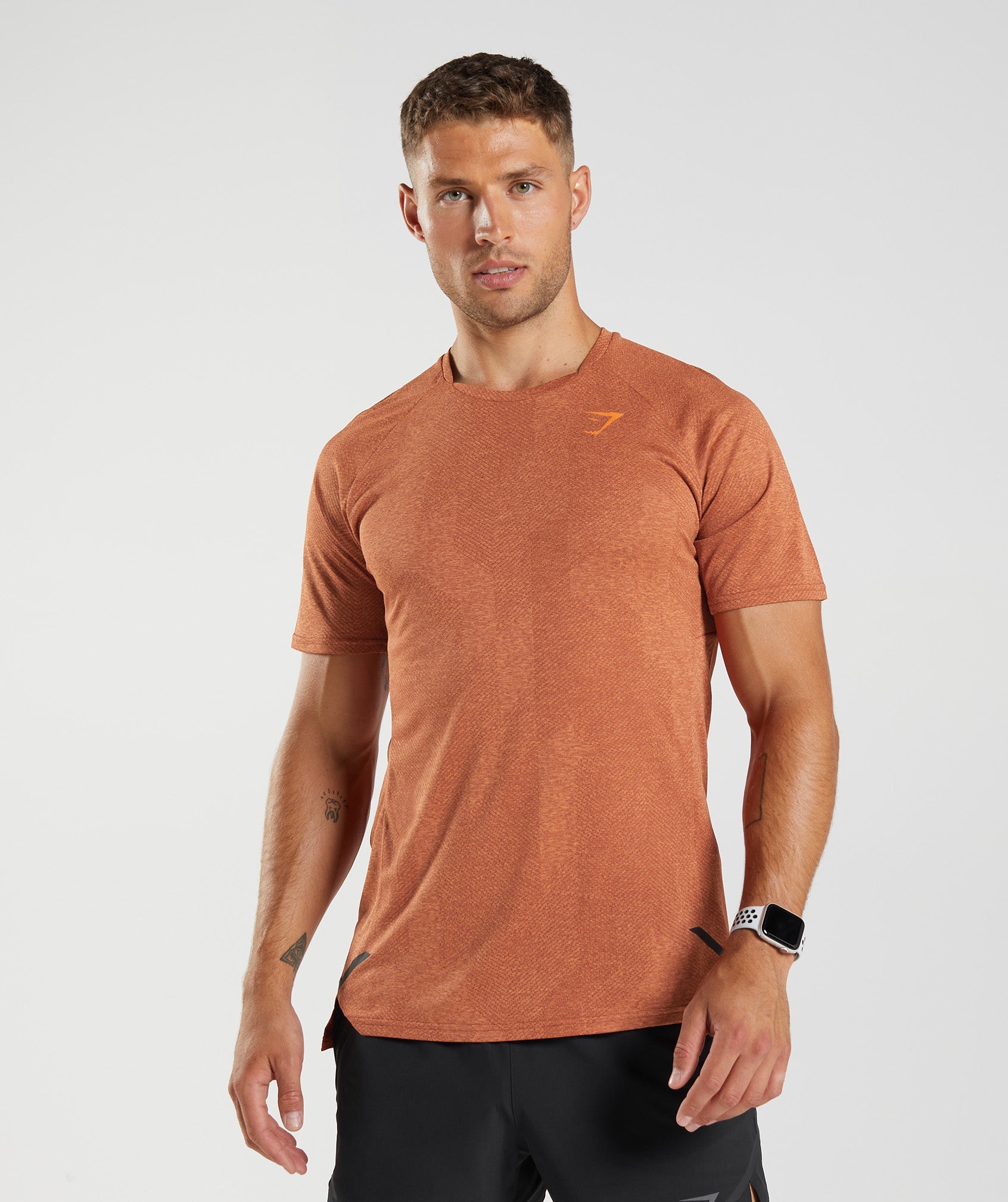 Apex T-Shirt in Mahogany Brown/Zesty Orange - view 1