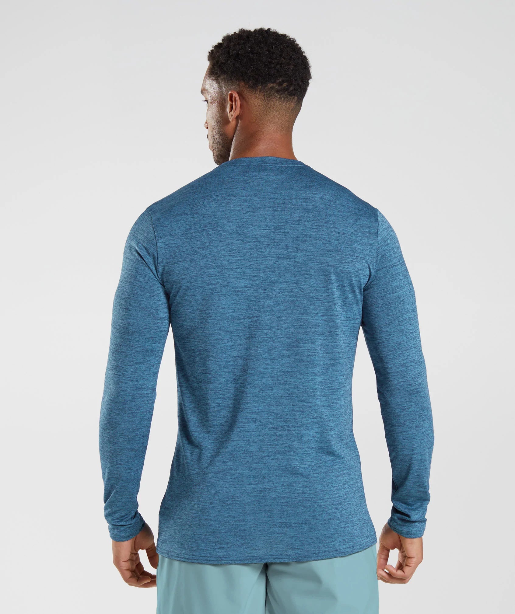 Arrival Marl Long Sleeve T-Shirt in Navy/Lakeside Blue Marl