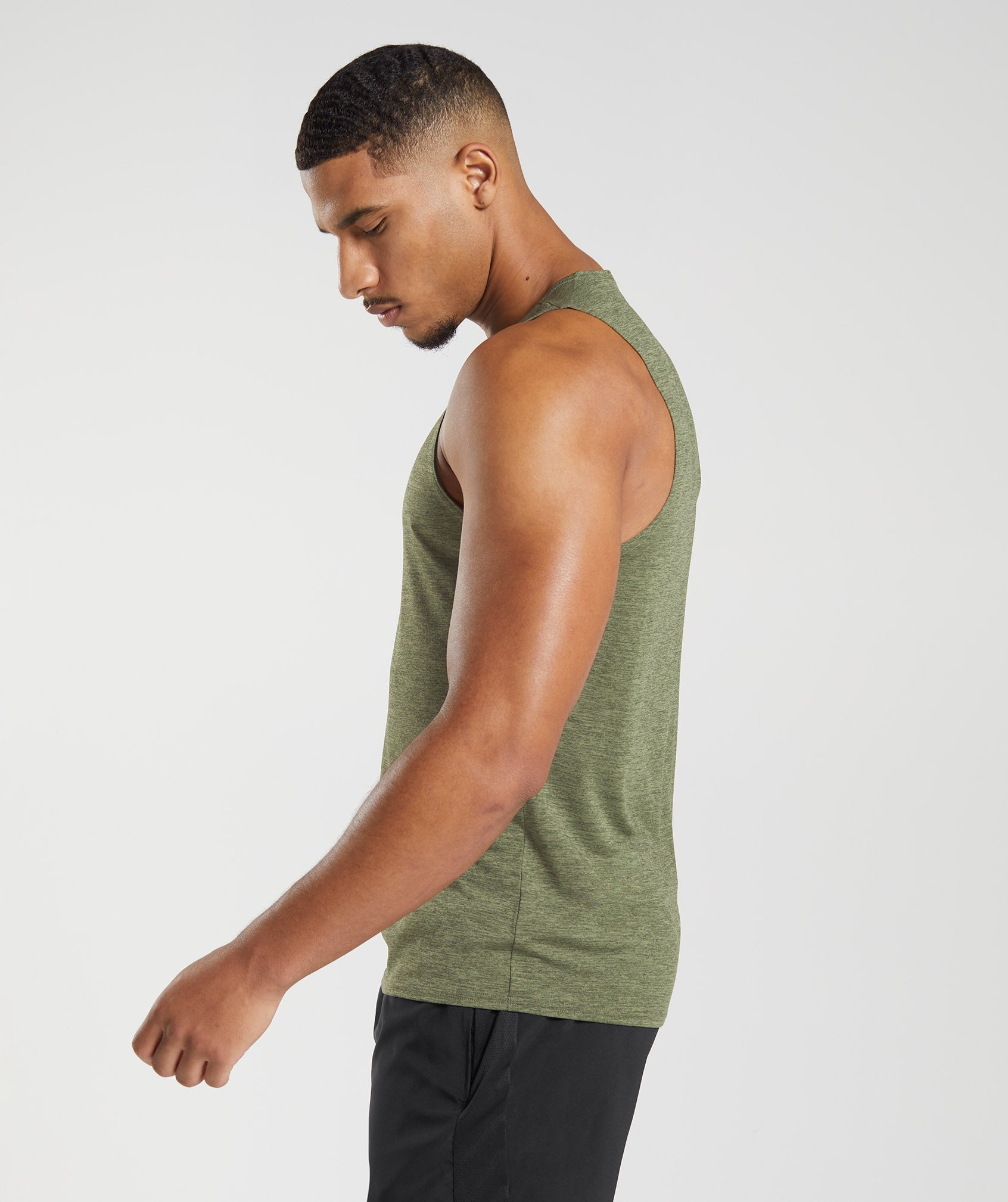 Arrival Slim Marl Tank in Core Olive/Kalamata Olive Marl