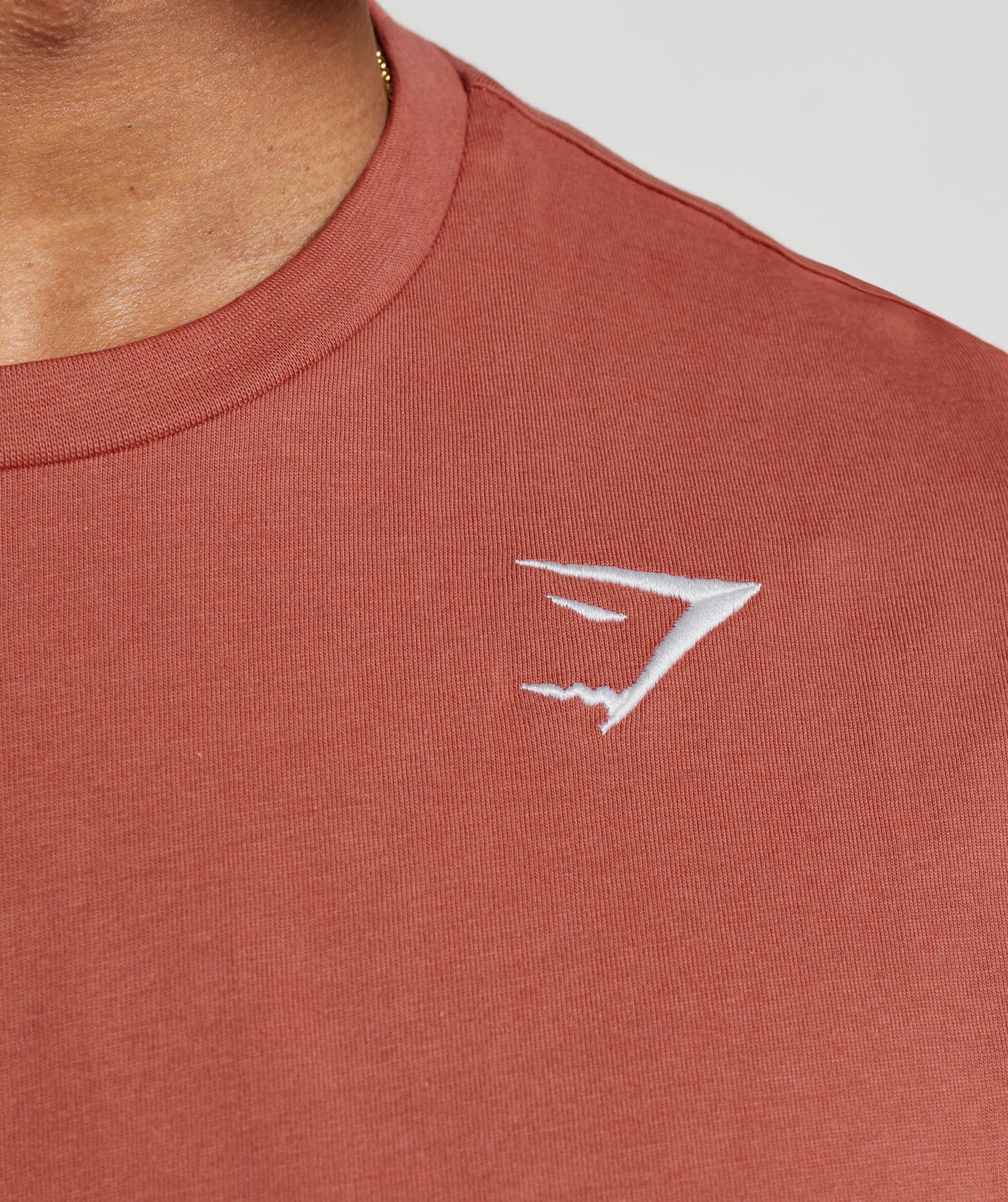Crest T-Shirt in Persimmon Red - view 3