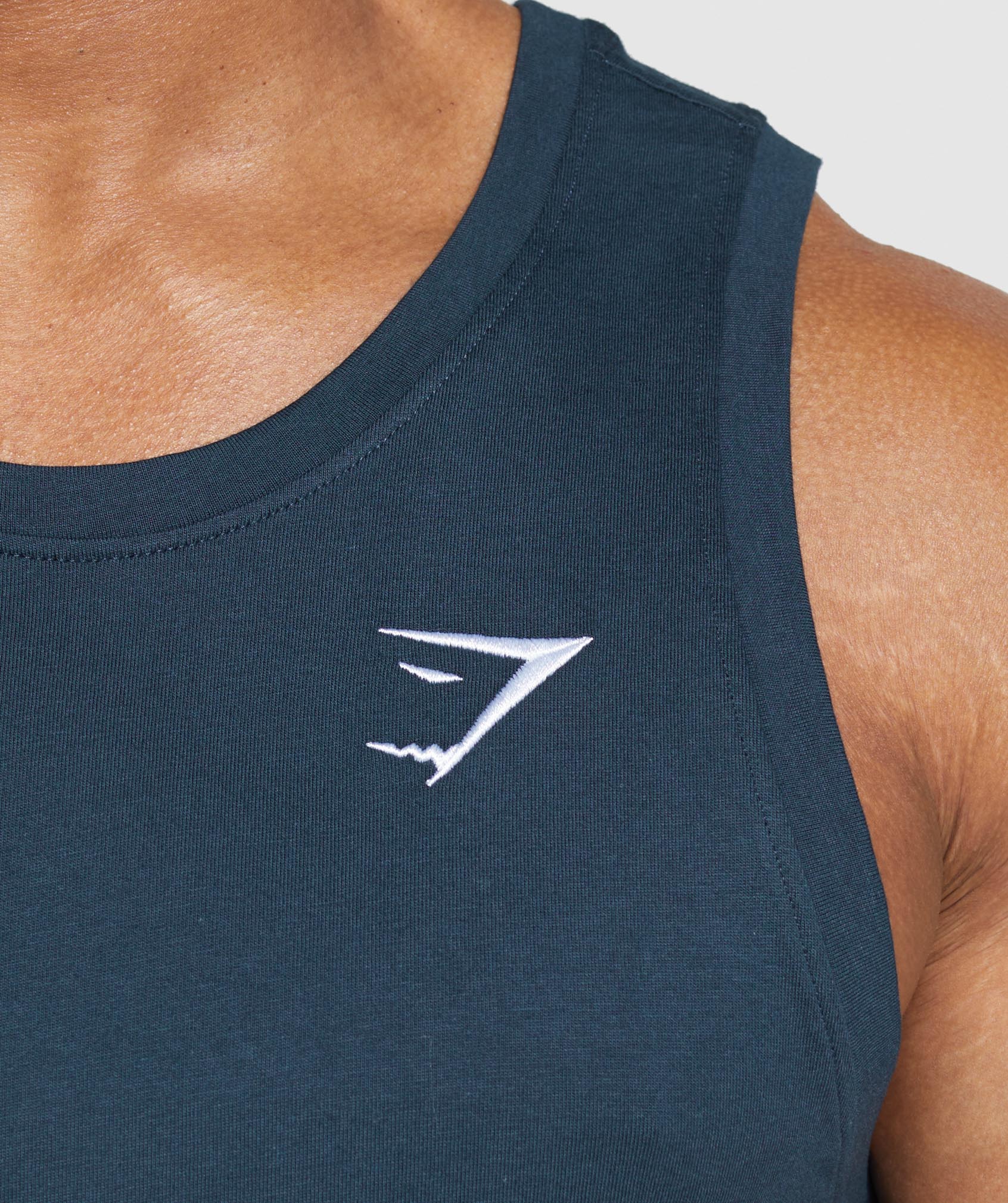 Gymshark Crest Tank - Navy  Crest tanks, Fitness models, Crest