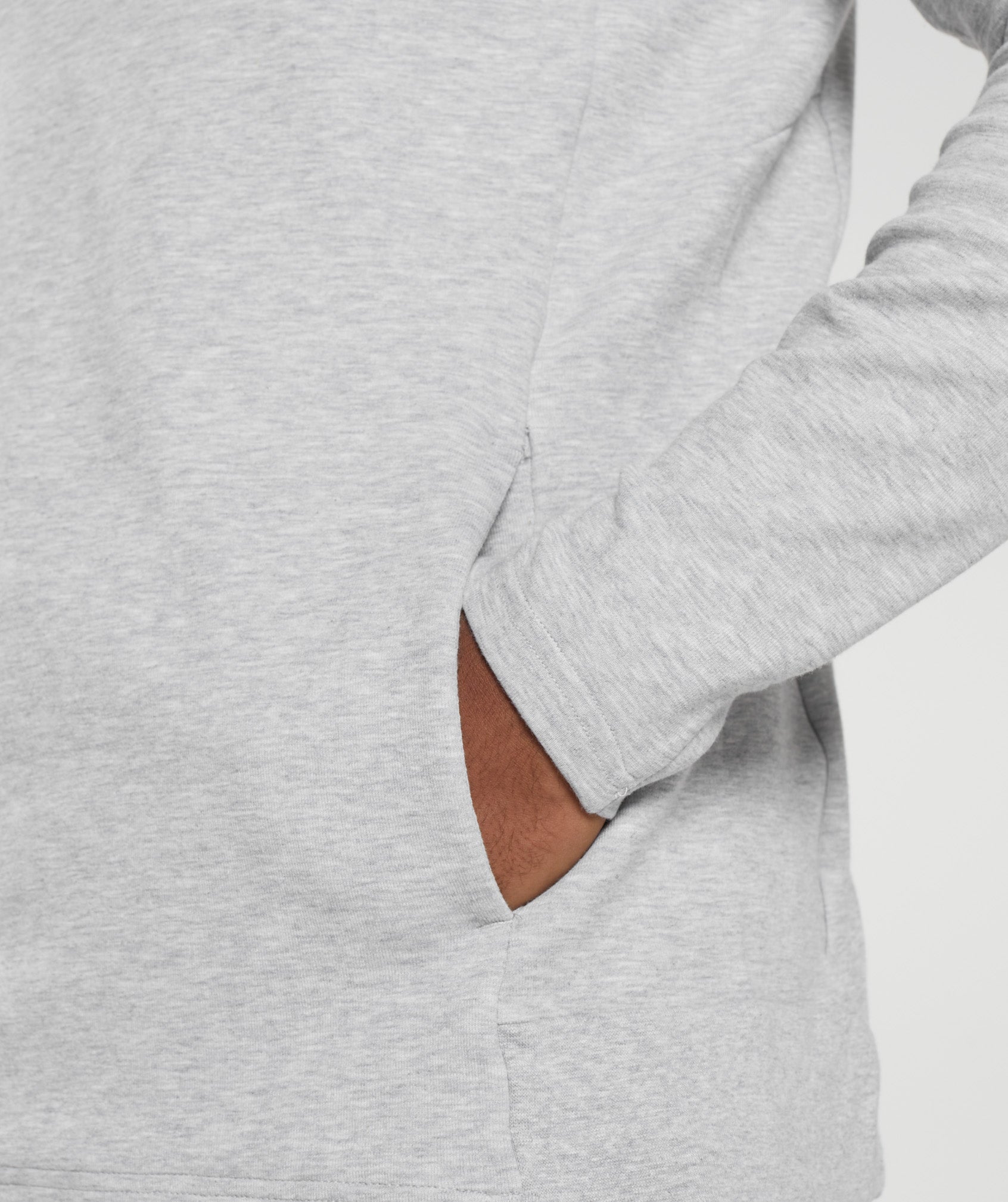 React Hoodie in Light Grey Core Marl