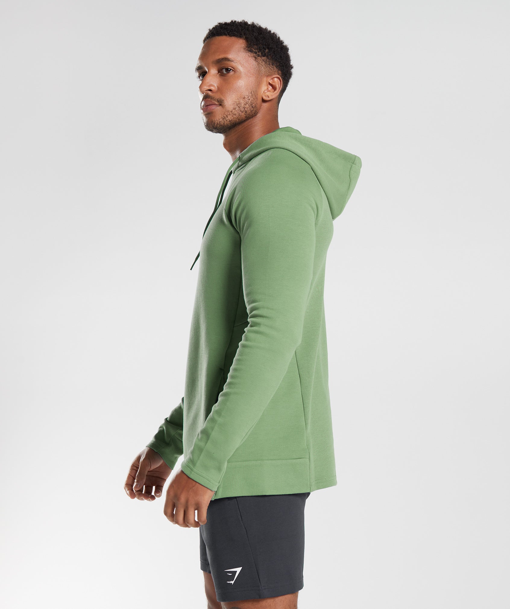 React Hoodie in Tea Green