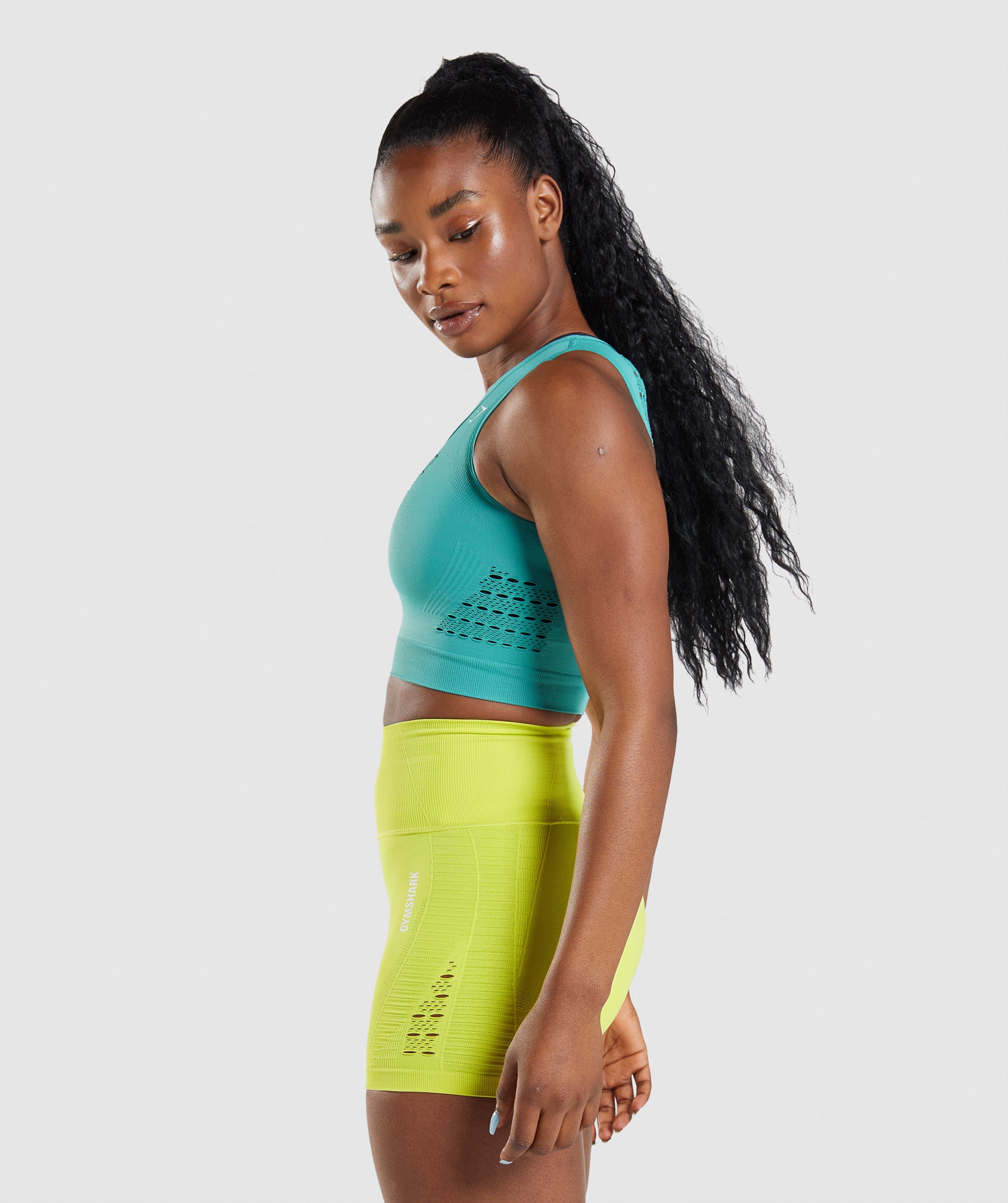 Energy Seamless Crop Top in Fauna Teal - view 3