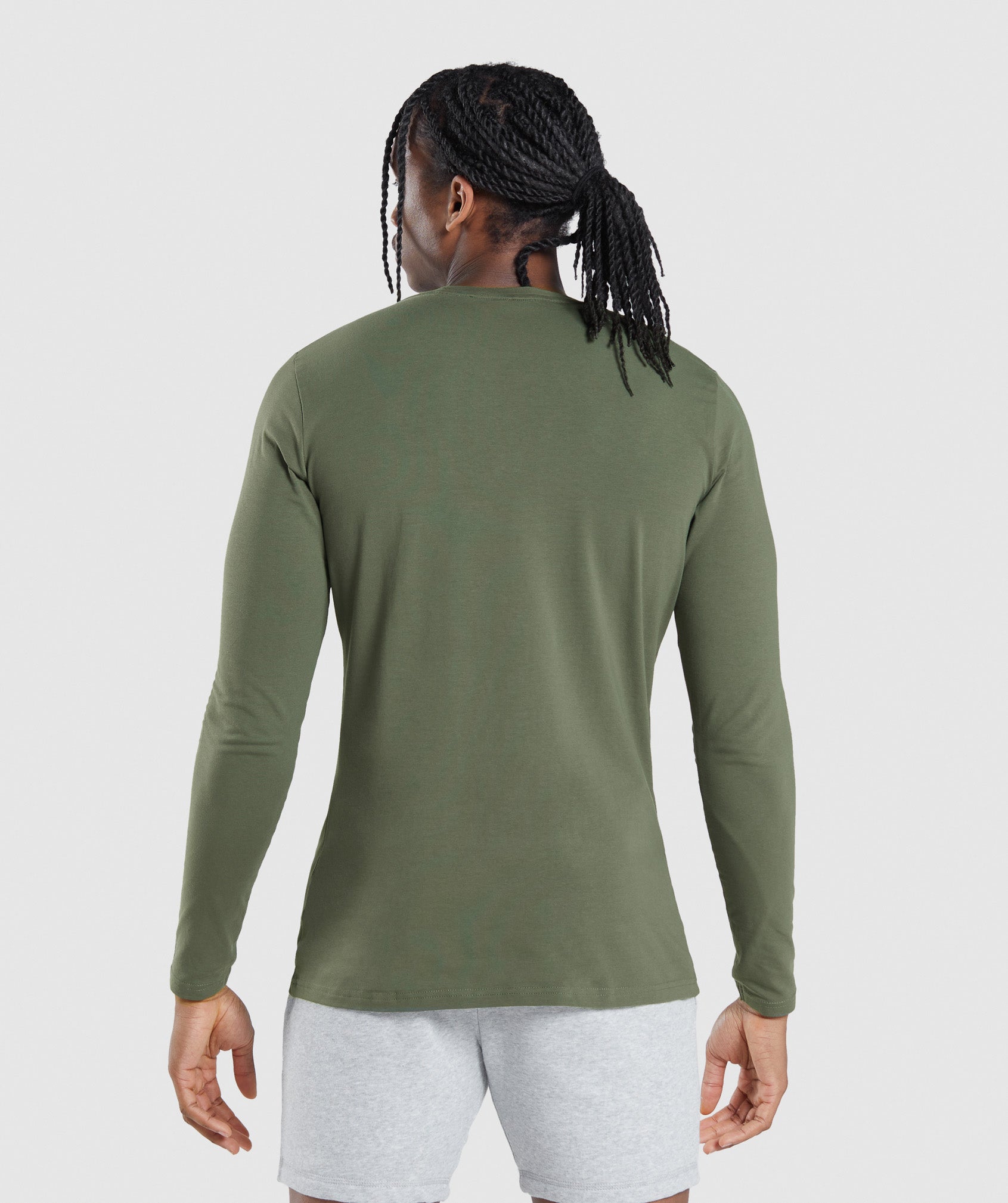 Essential Long Sleeve T-Shirt in Core Olive - view 2