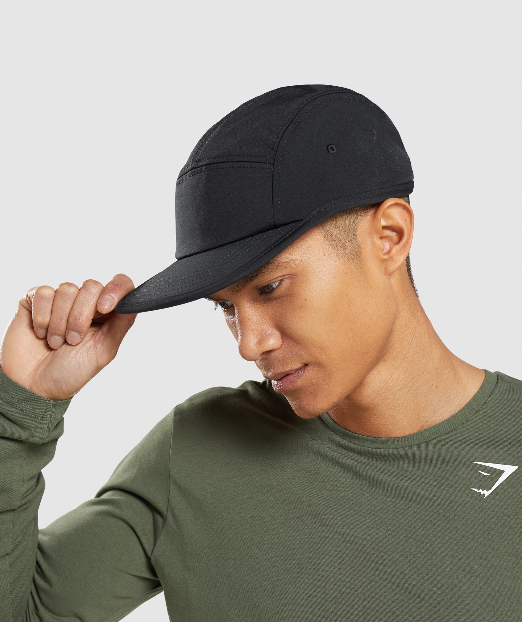 Flat Peak Cap in Black - view 2