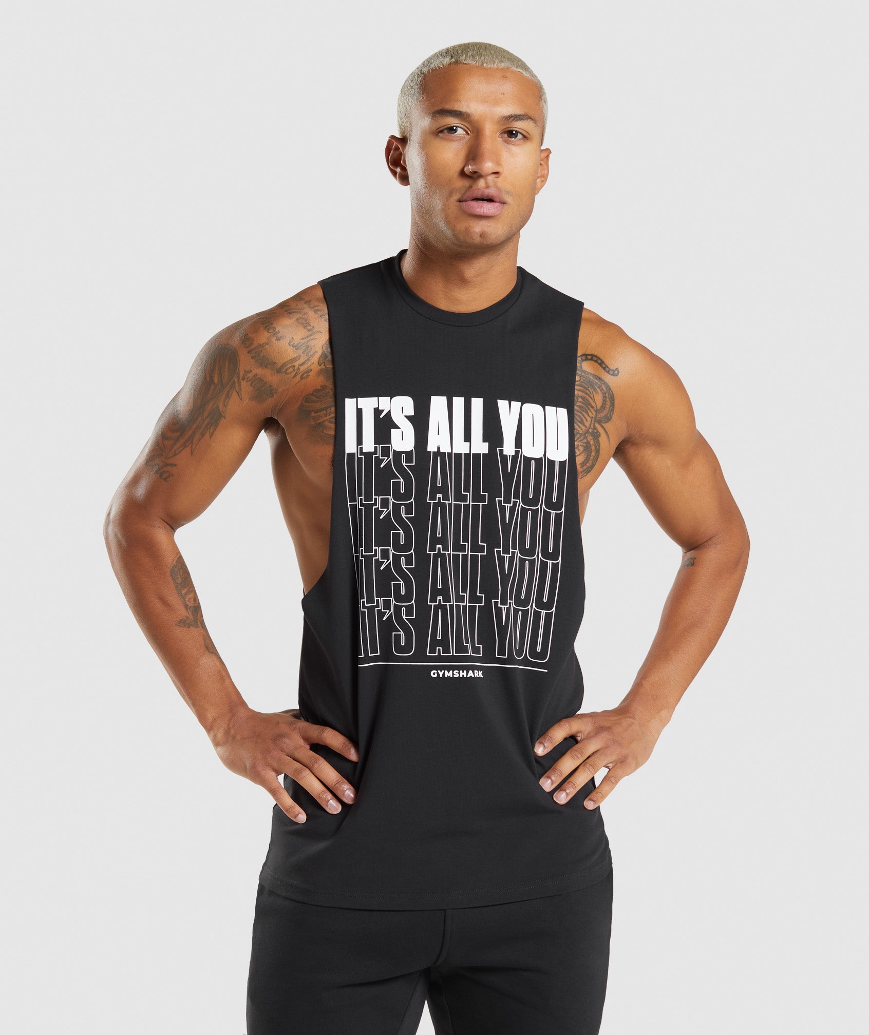 Its All You Drop Arm Tank in Black - view 1