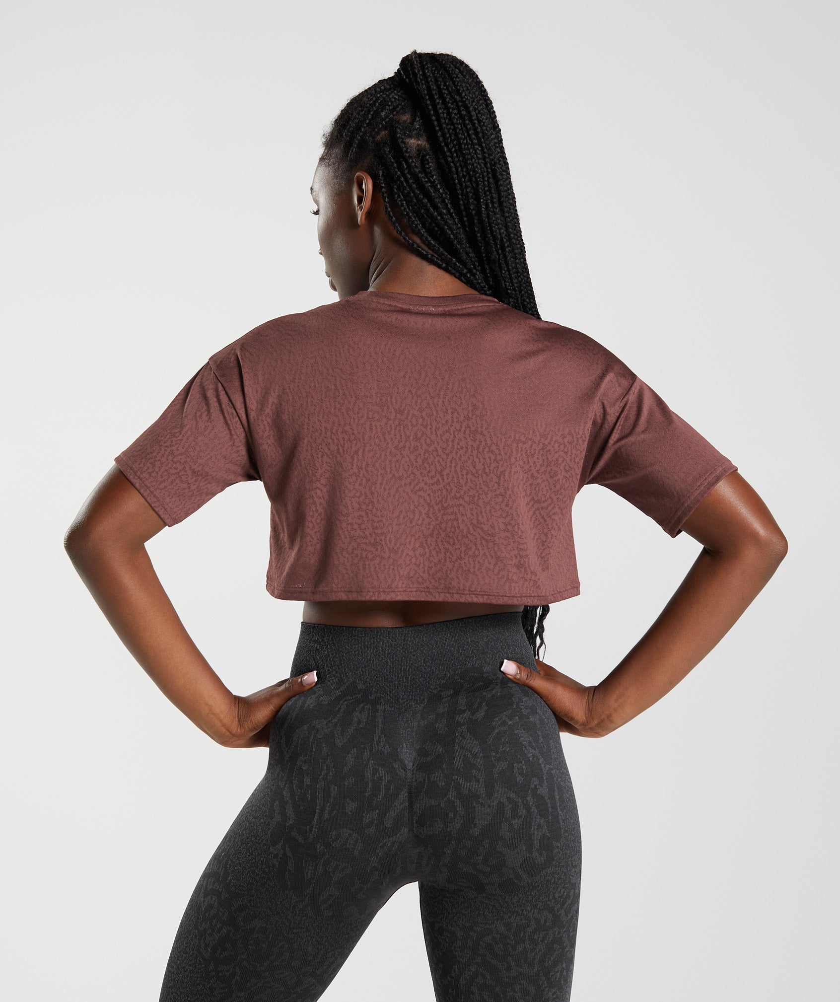 Gymshark Adapt Ombre Seamless Long Sleeve Crop Top - Light Purple Marl/Dark  Purple