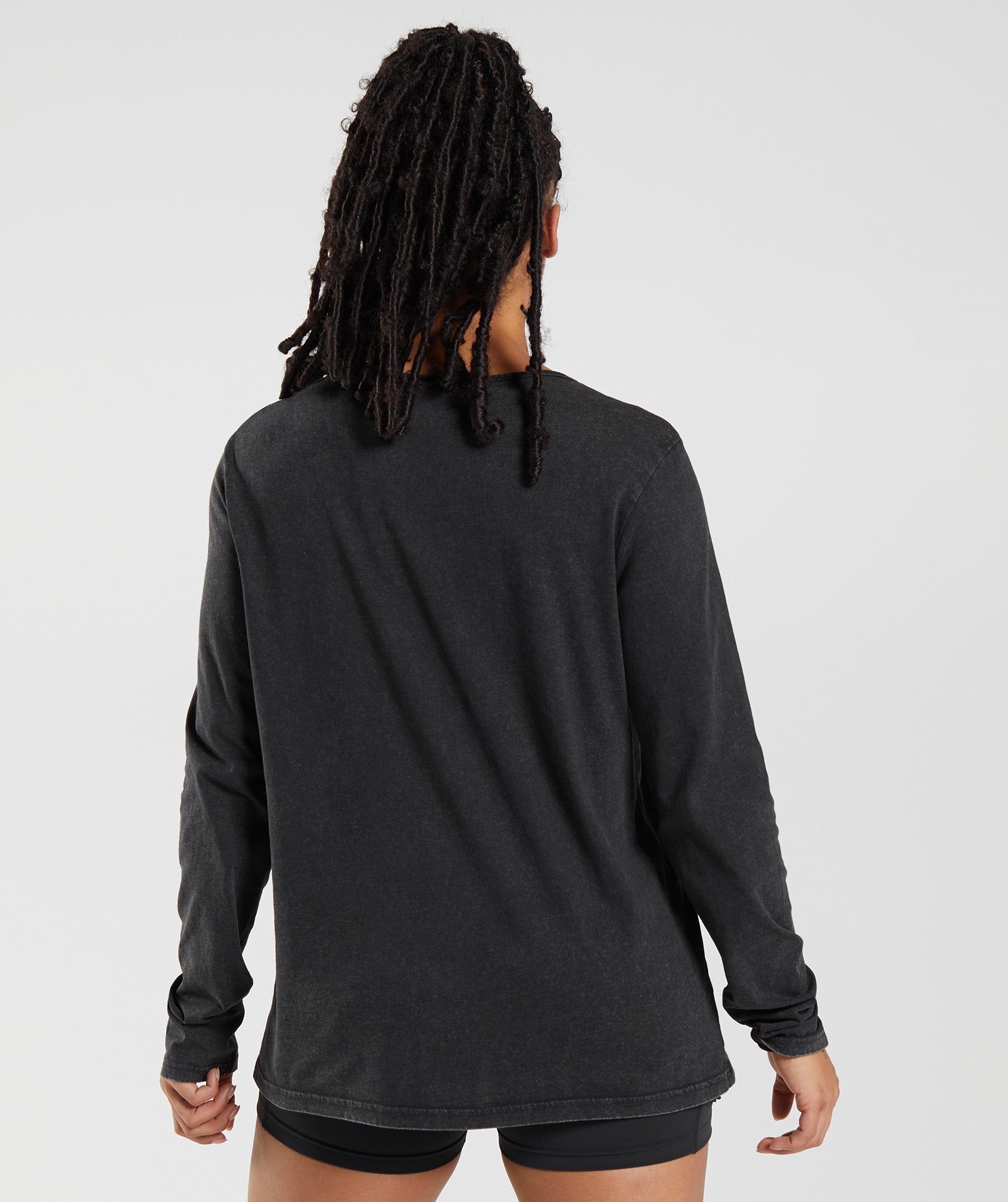 Legacy Washed Long Sleeve Top in Black - view 2