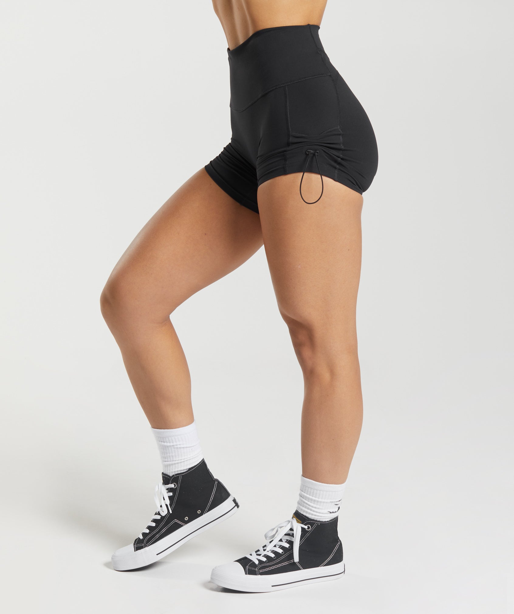 Legacy Ruched Tight Shorts in Black