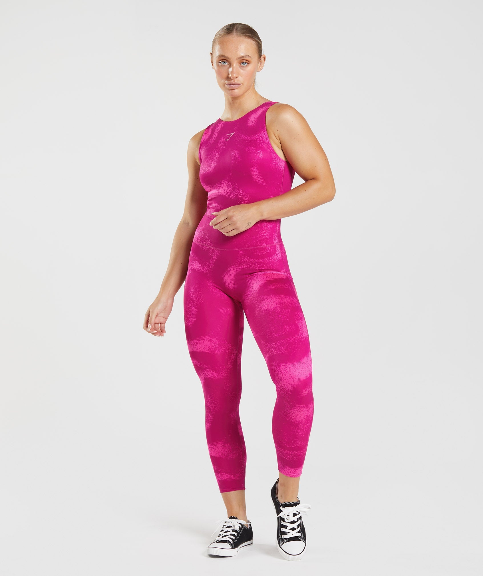 GS Power Full Length All In One in Magenta Pink Print