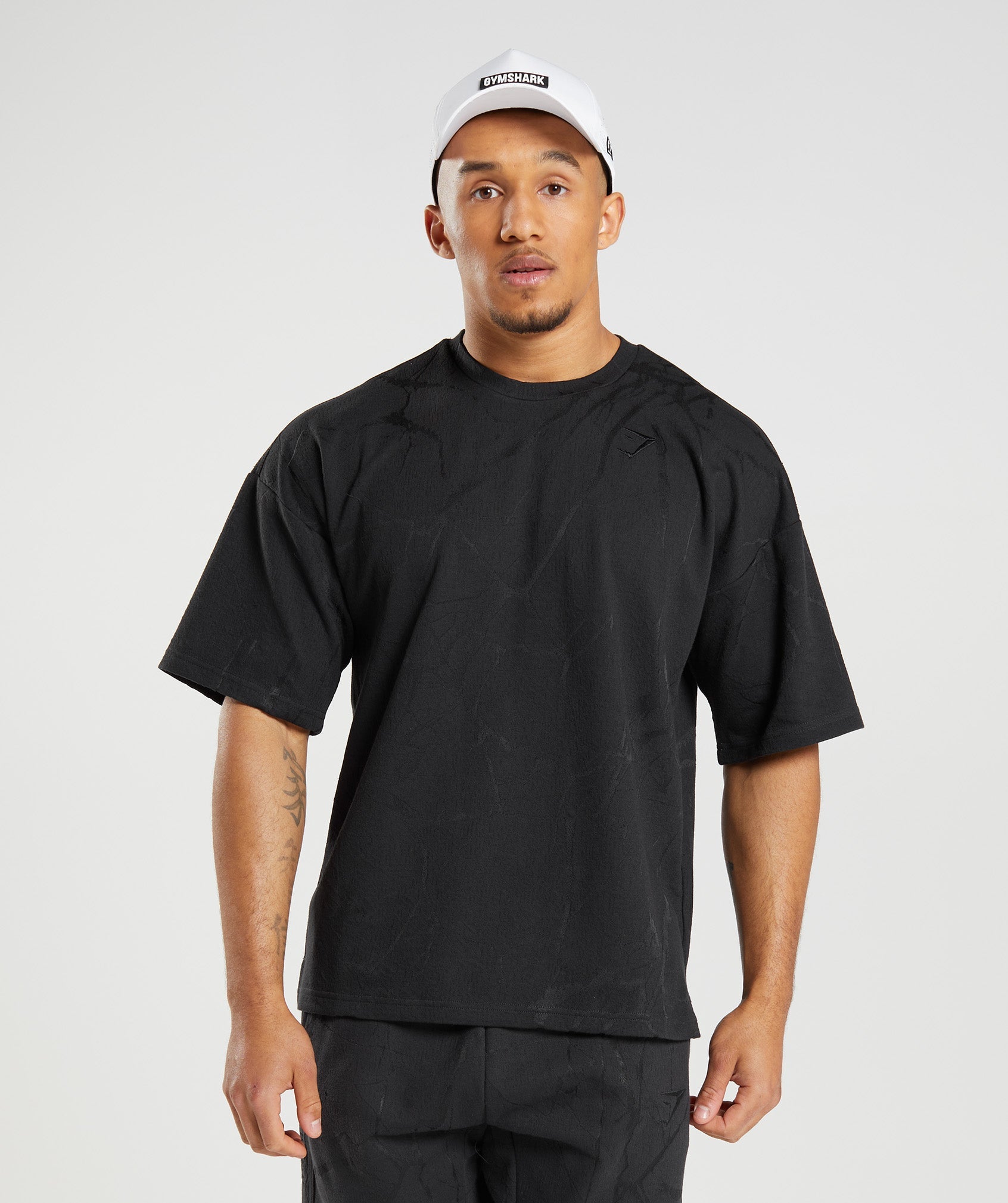 Power Short Sleeve Crew in Black Print - view 1