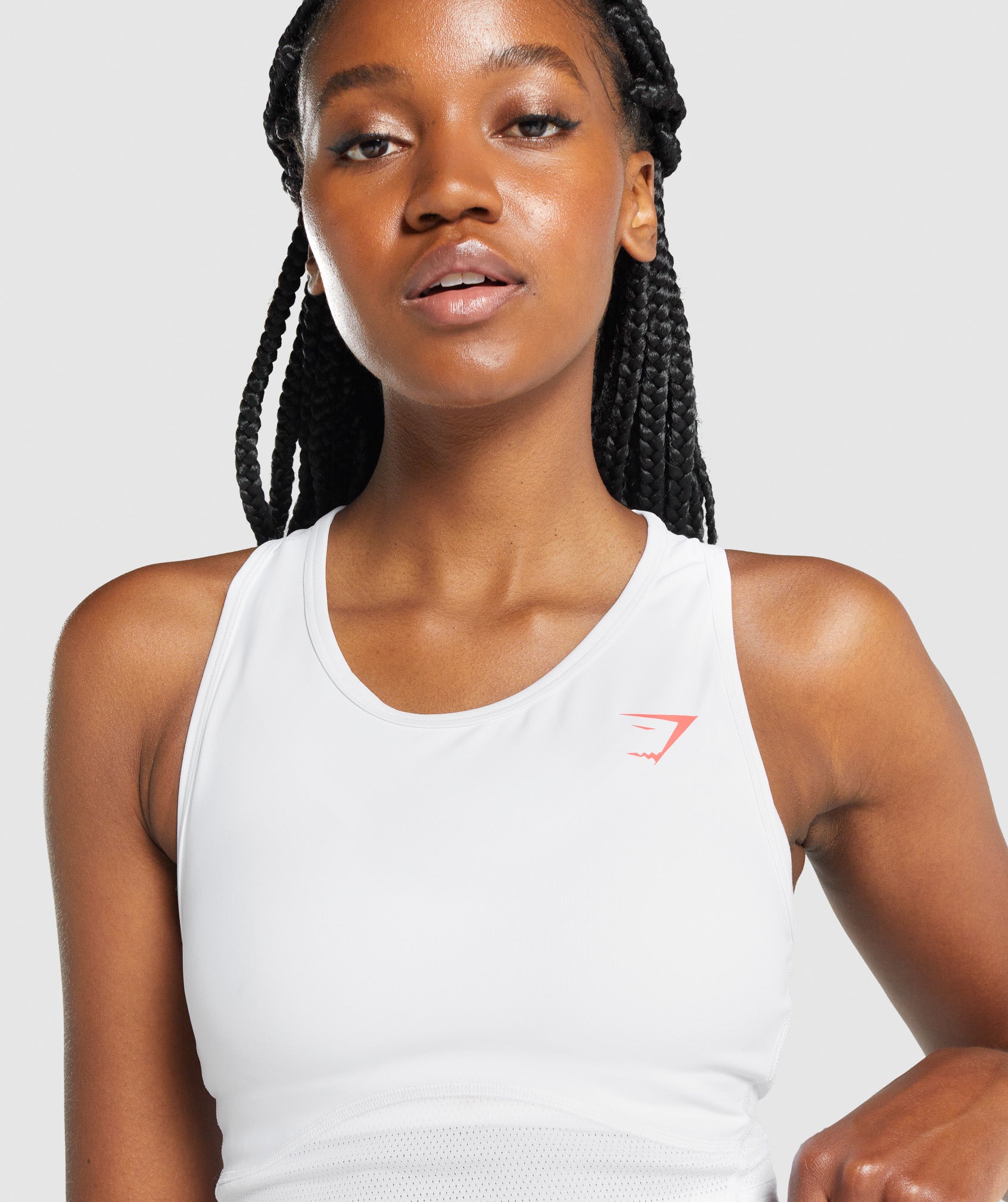 Pulse Crop Tank in White - view 5