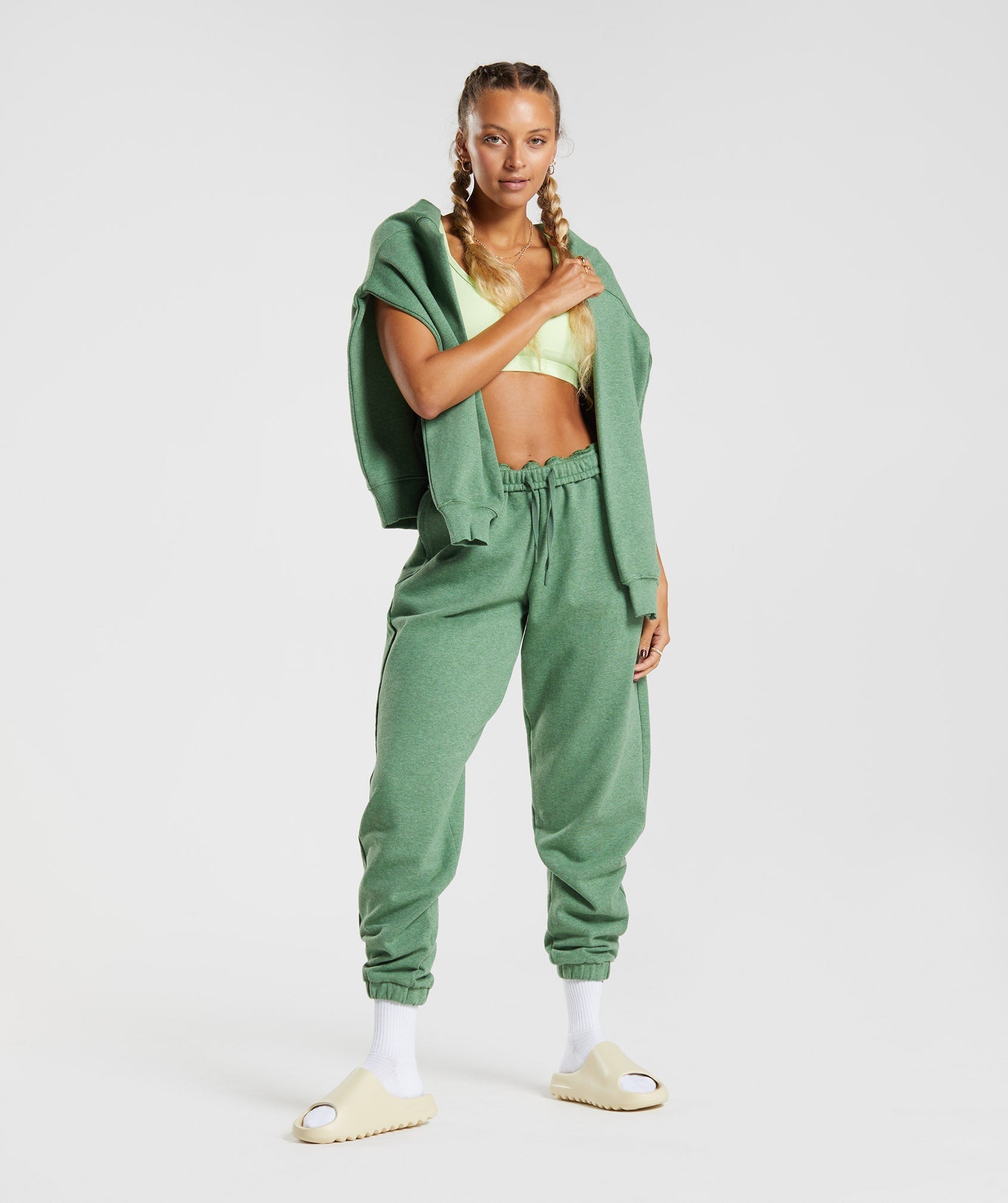 Rest Day Sweats Joggers in Crocodile Green Marl - view 4
