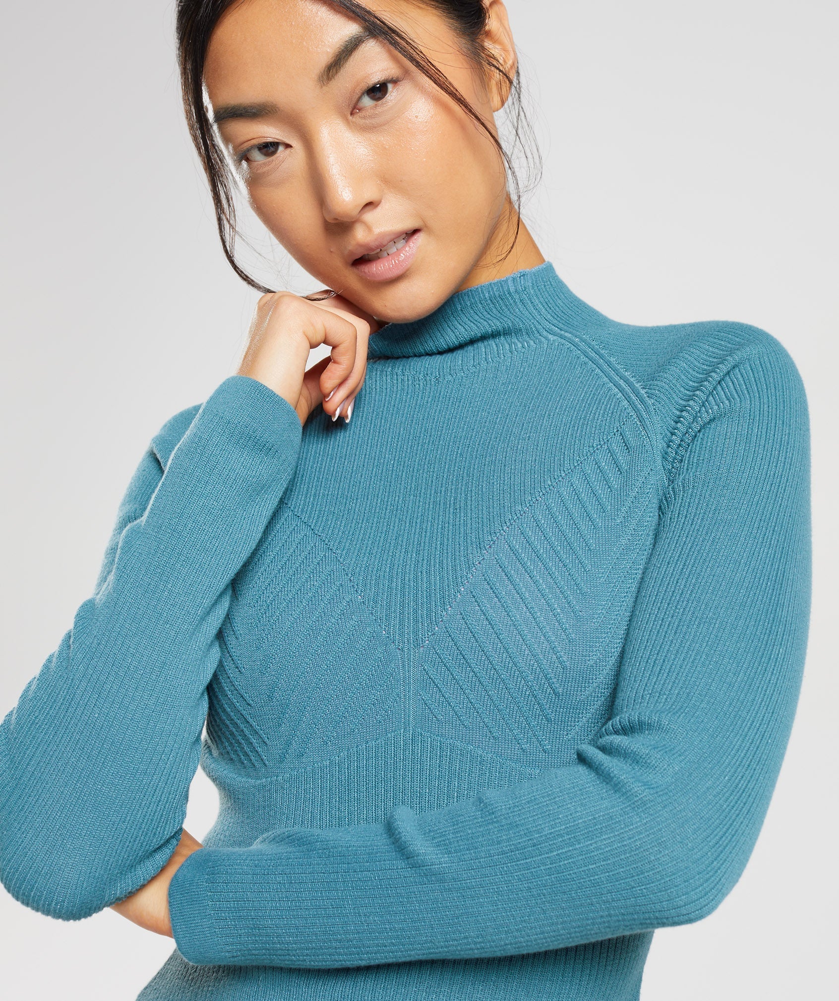 Pause Knitwear Long Sleeve Top in Charred Blue/Tame Blue