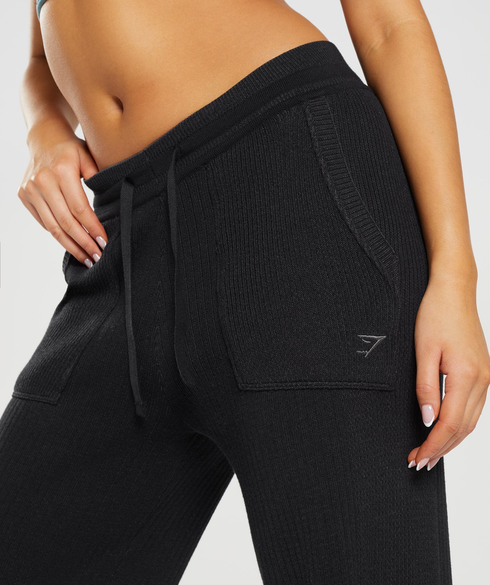 Pause Knitwear Joggers in Black/Onyx Grey - view 6