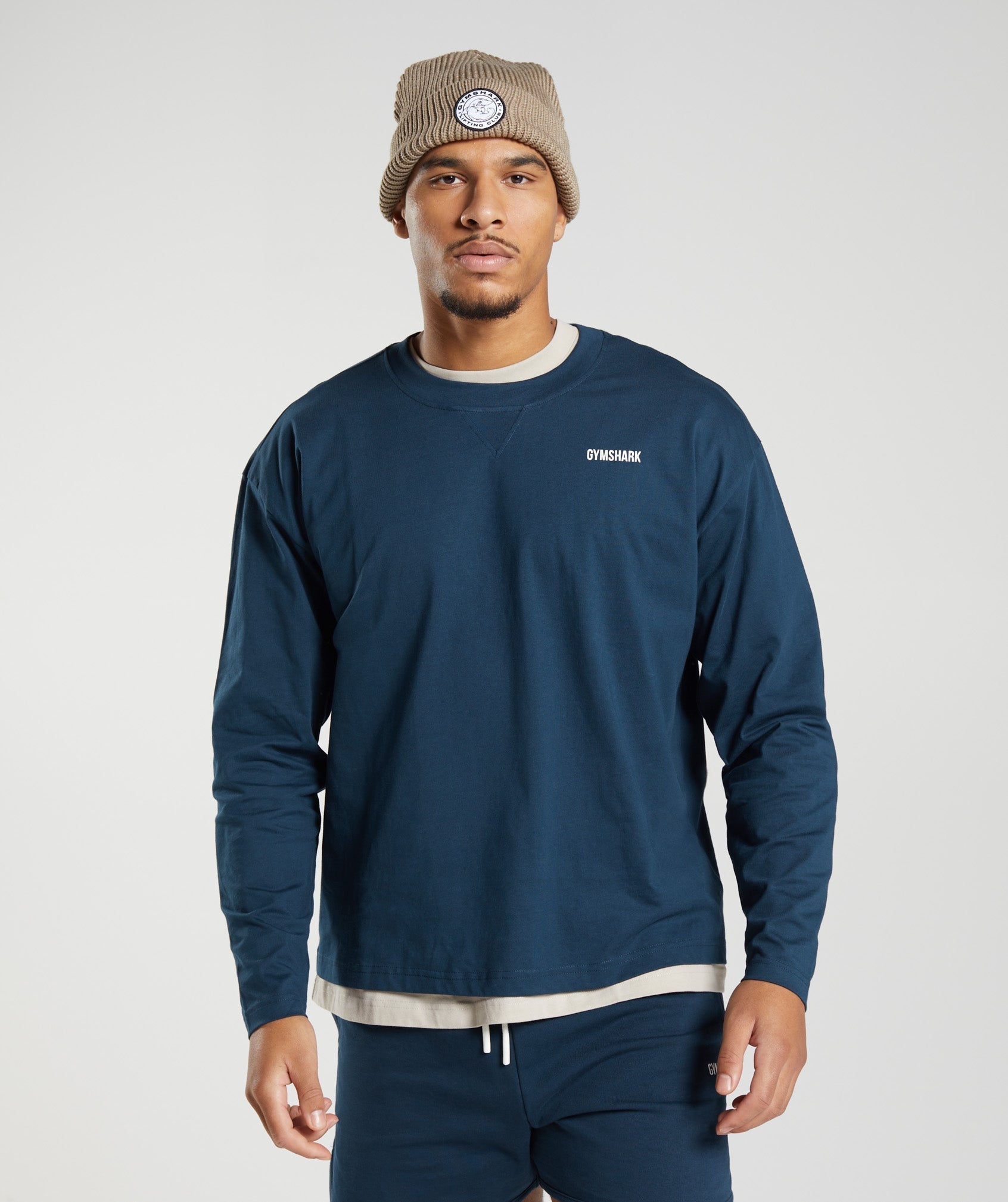 Rest Day Sweats Long Sleeve T-Shirt in Navy - view 2