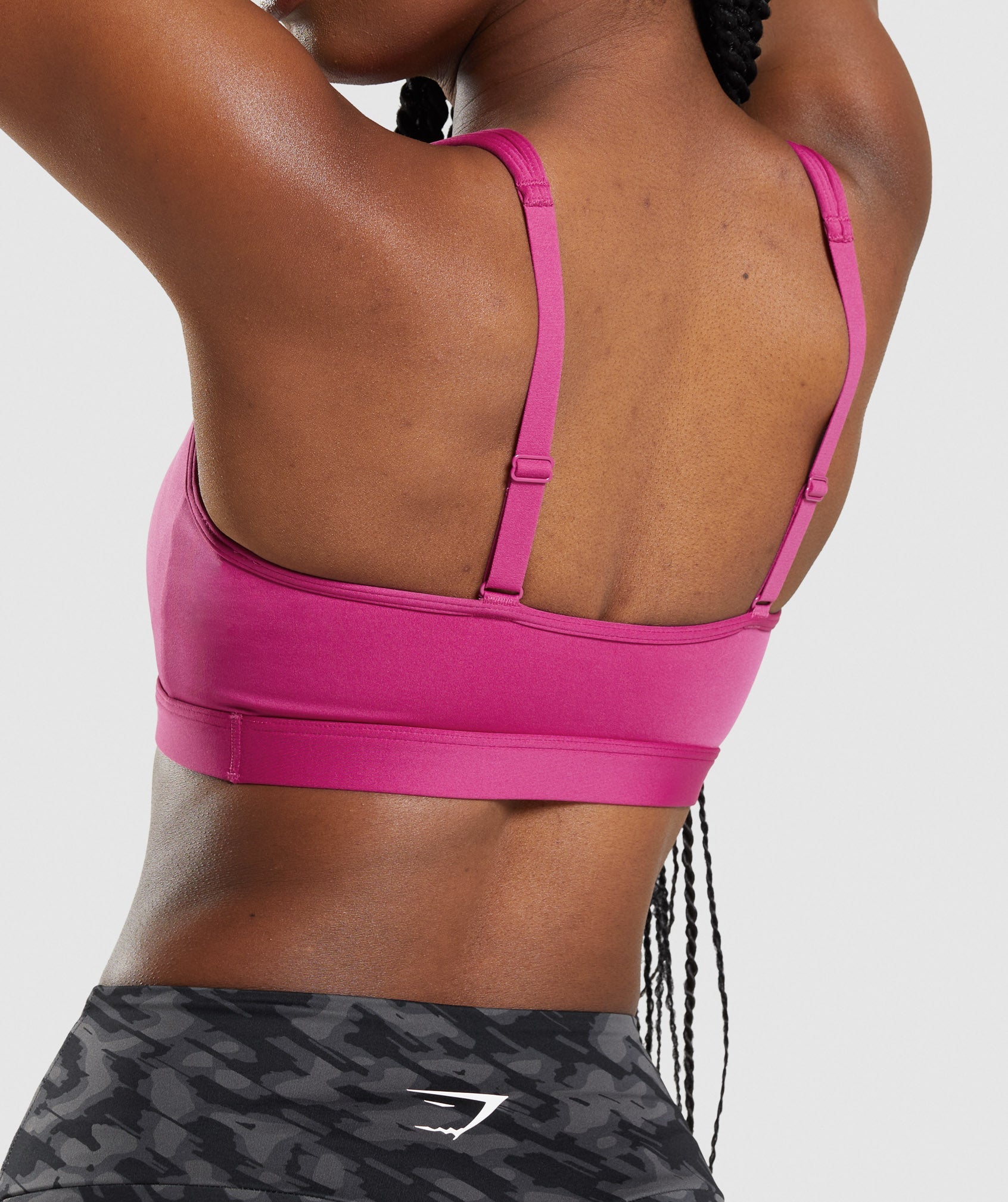 Scoop Neck Sports Bra in Dragon Pink