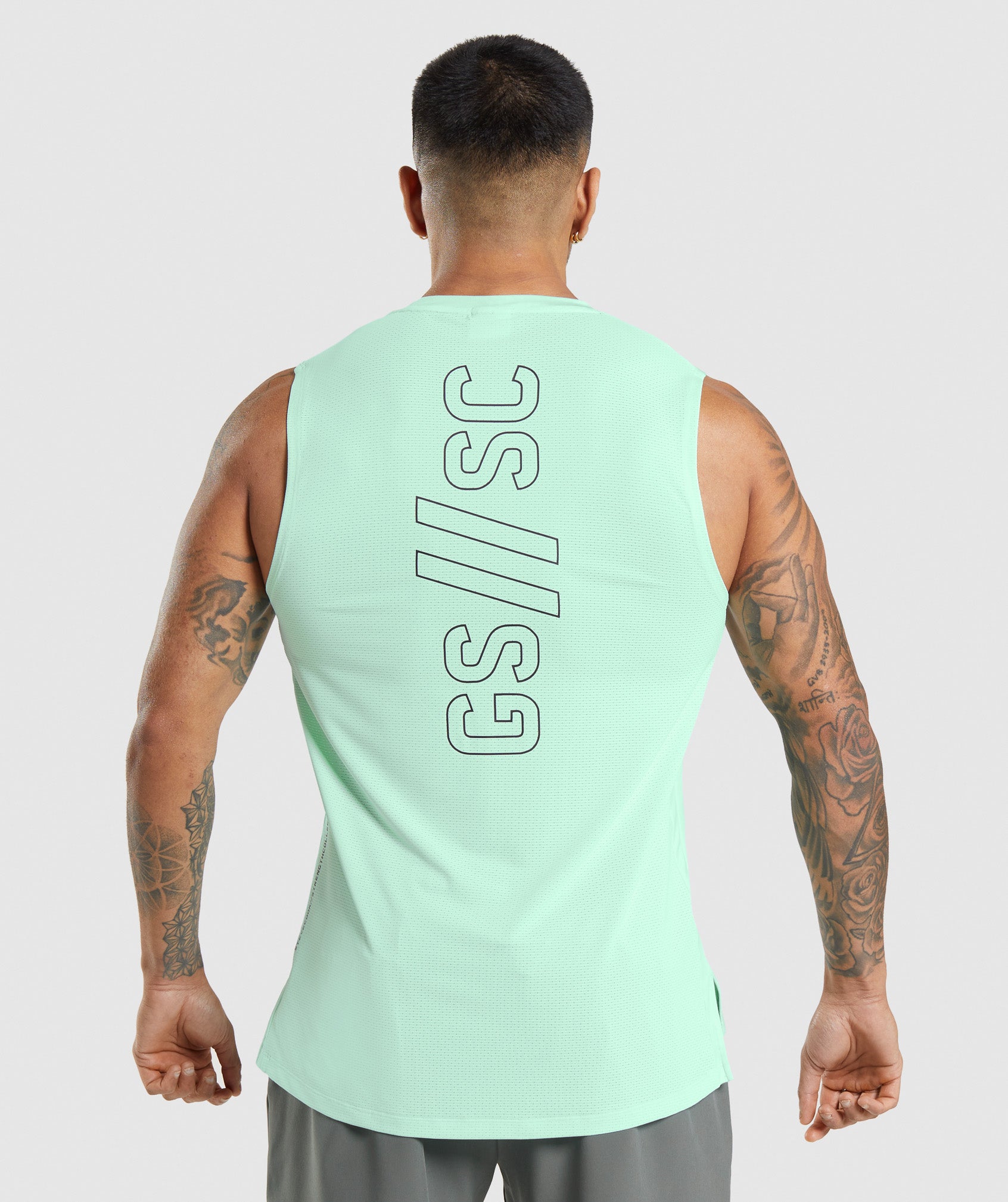 Gymshark//Steve Cook Tank in Turbo Blue - view 2