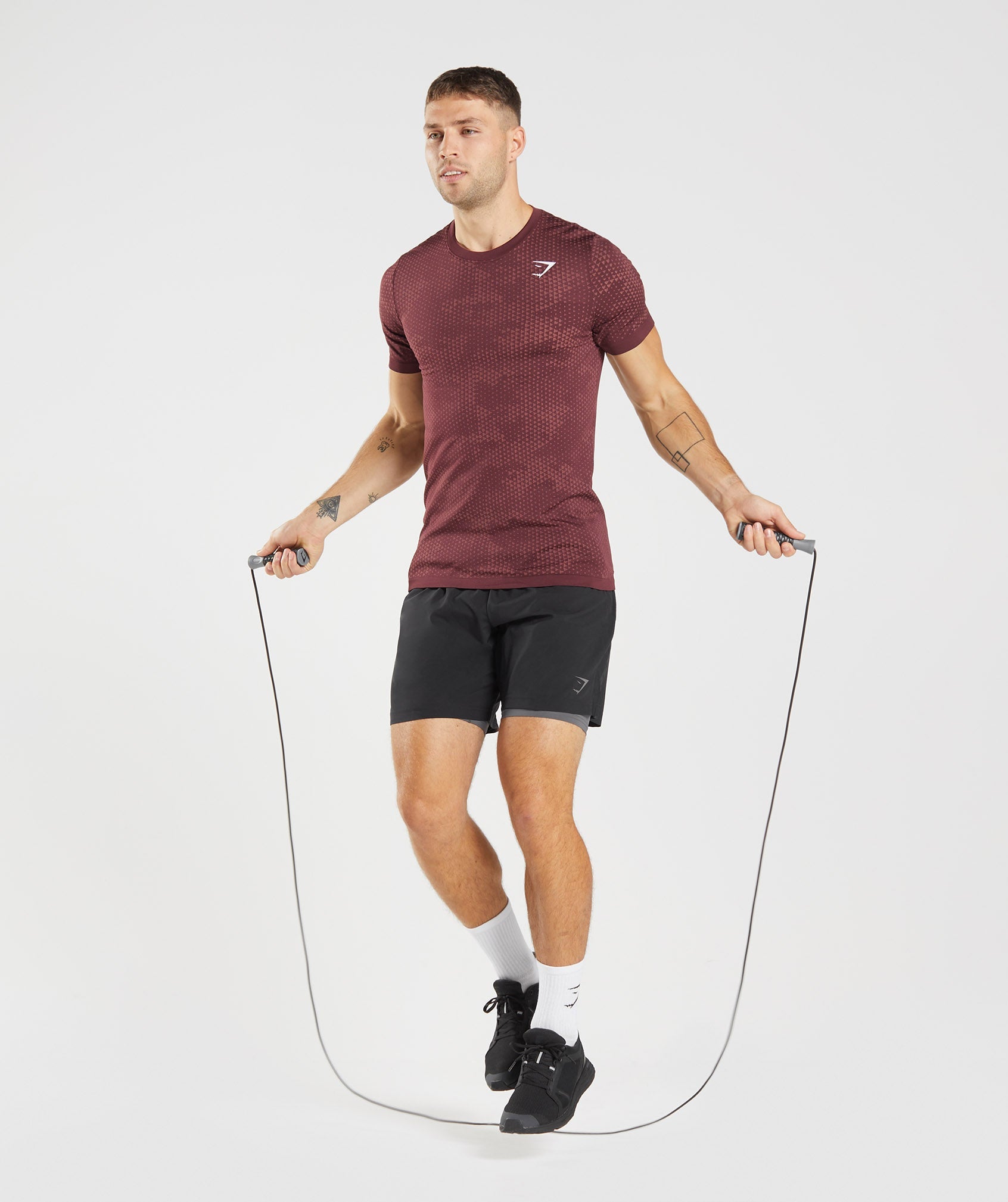 Sport Seamless T-Shirt in Baked Maroon/Rosewood Red