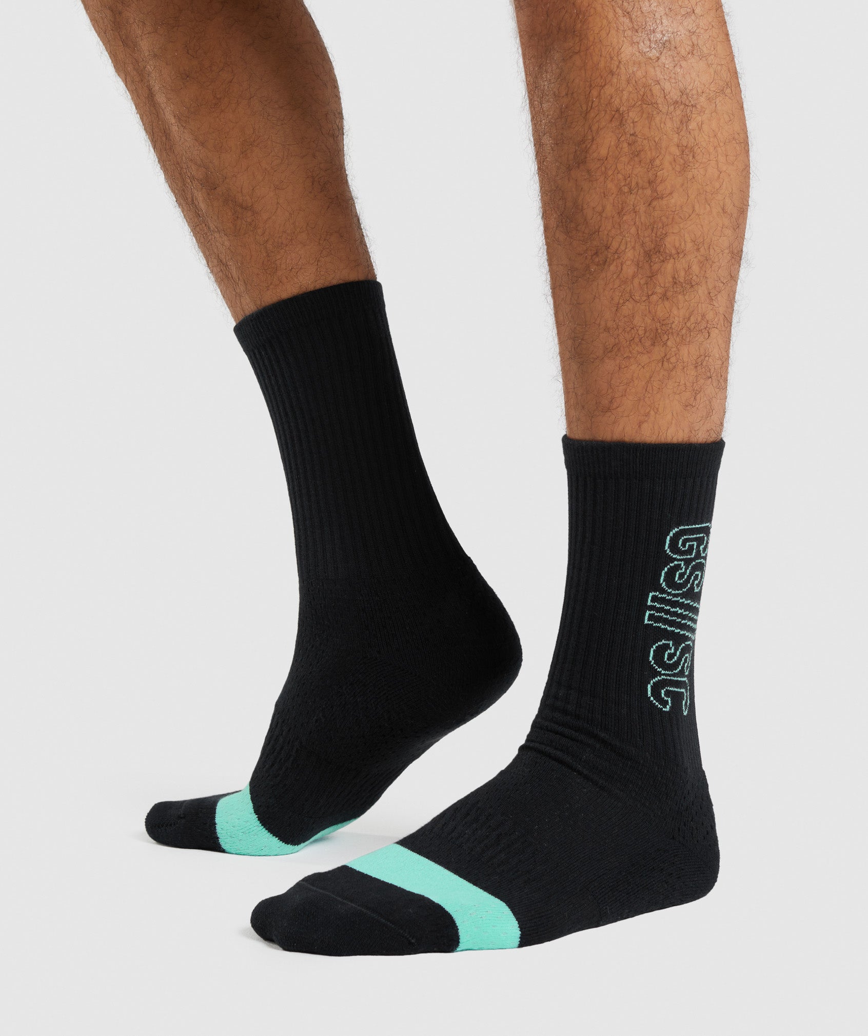 Gymshark//Steve Cook Crew Socks in Black - view 2