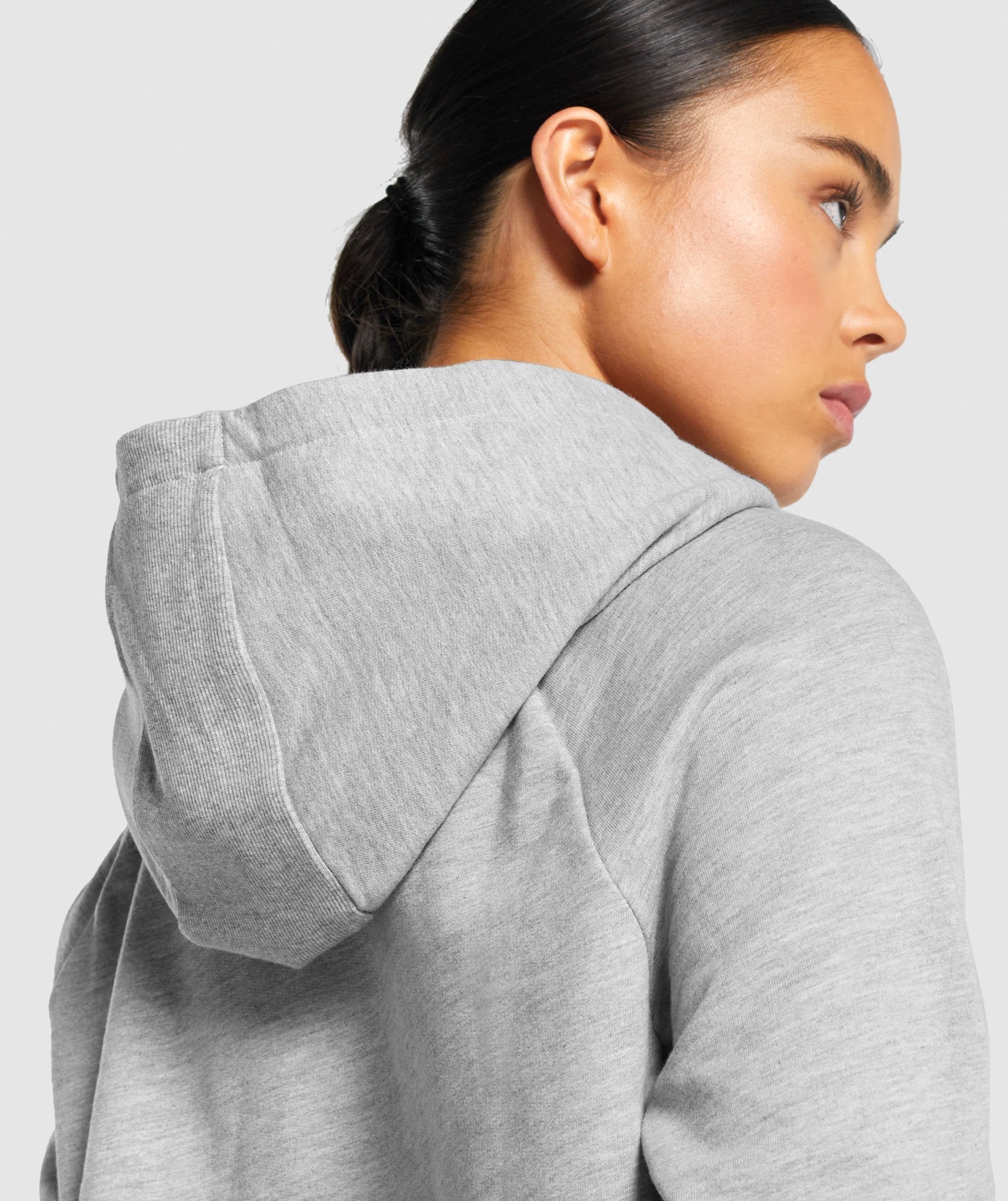 Training Cropped Hoodie in Light Grey Marl - view 5