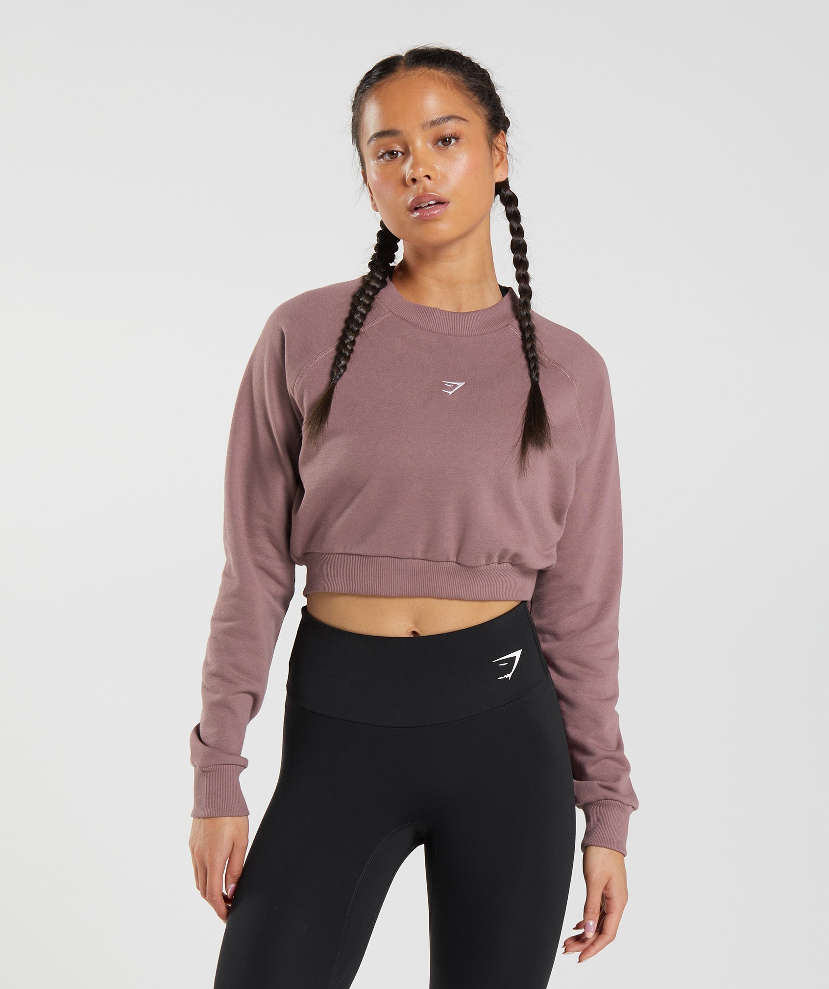 Training Cropped Sweater in Dusty Maroon