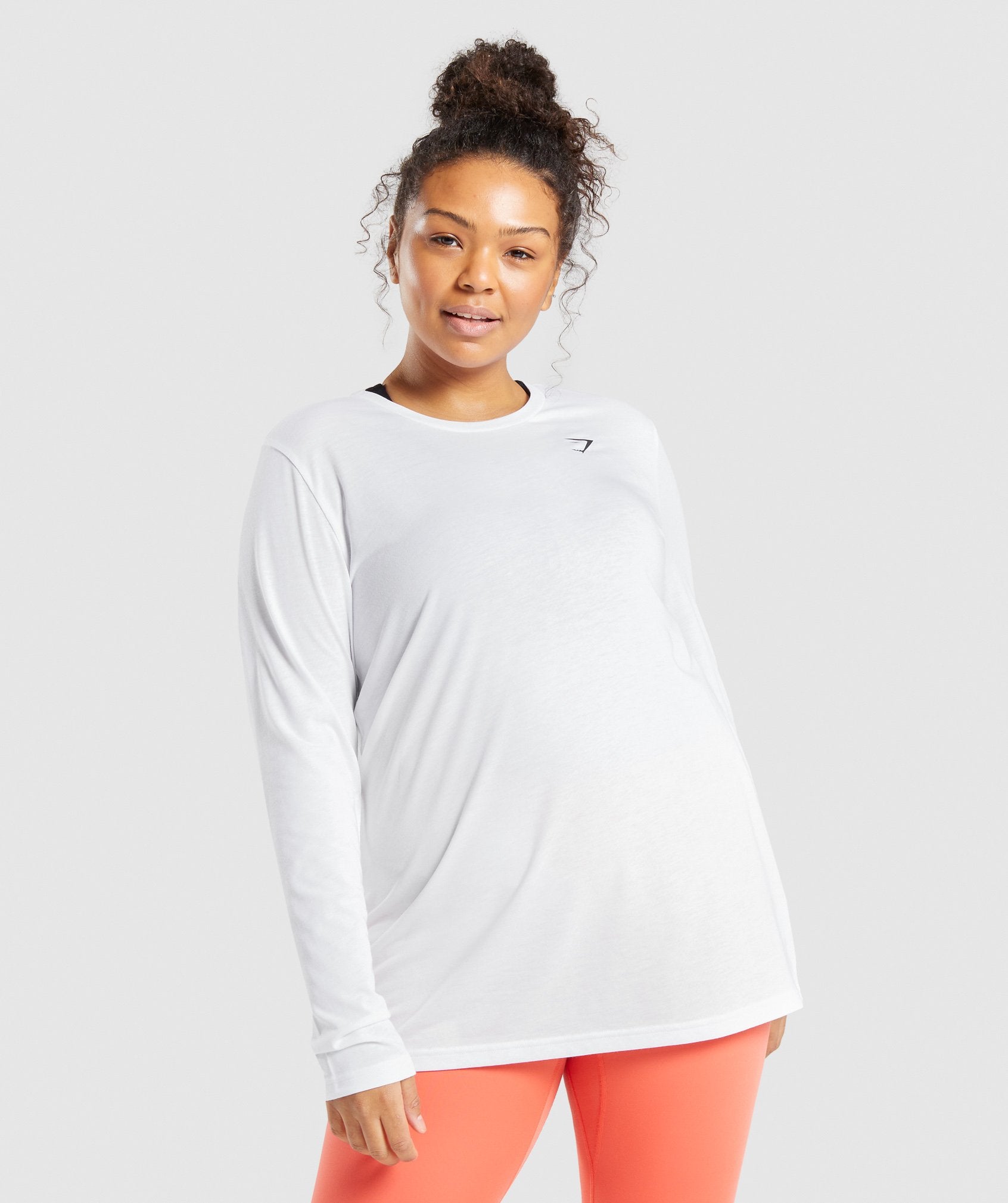 Training Oversized Long Sleeve Tee in White - view 1