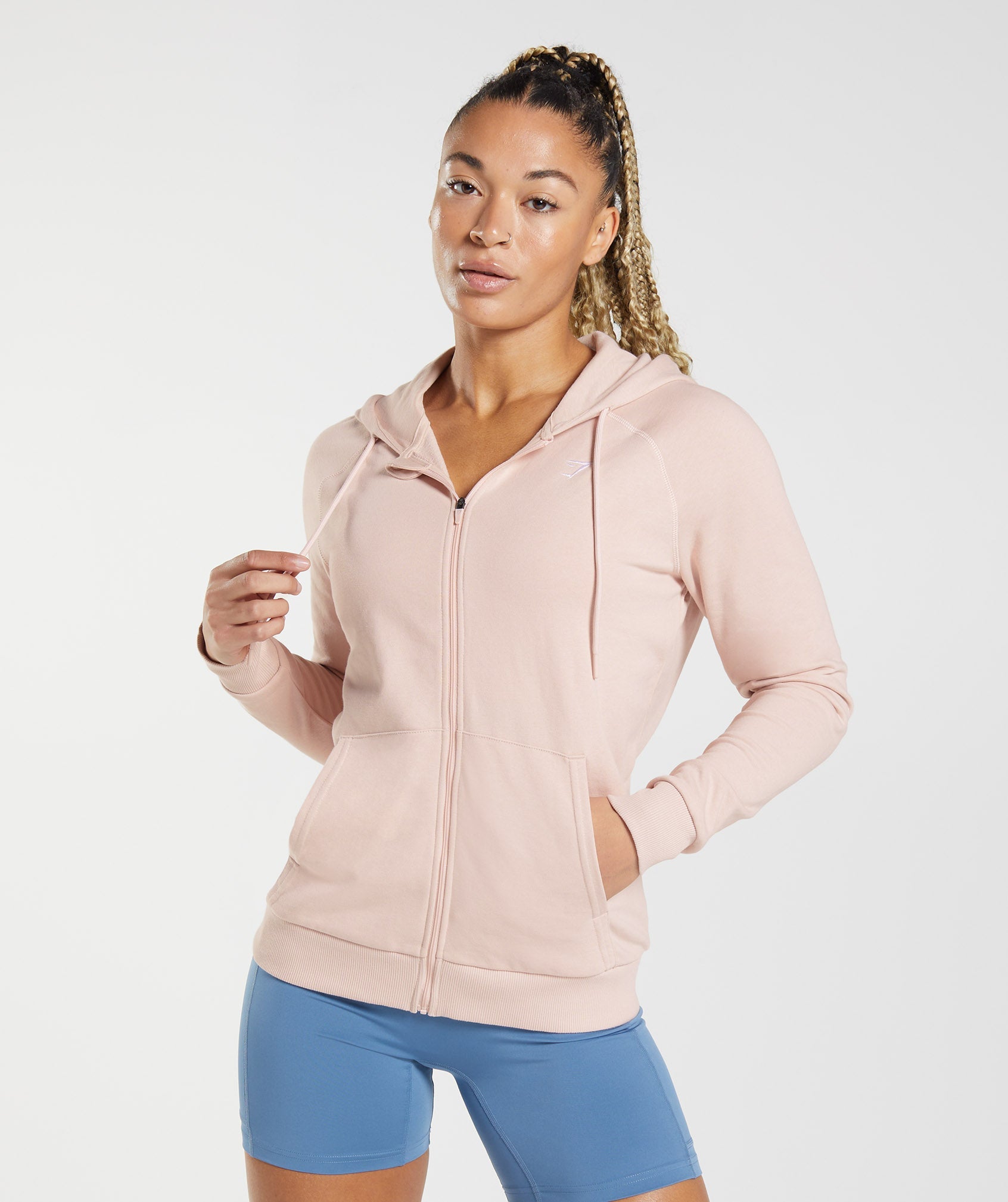 Training Zip Hoodie in Misty Pink