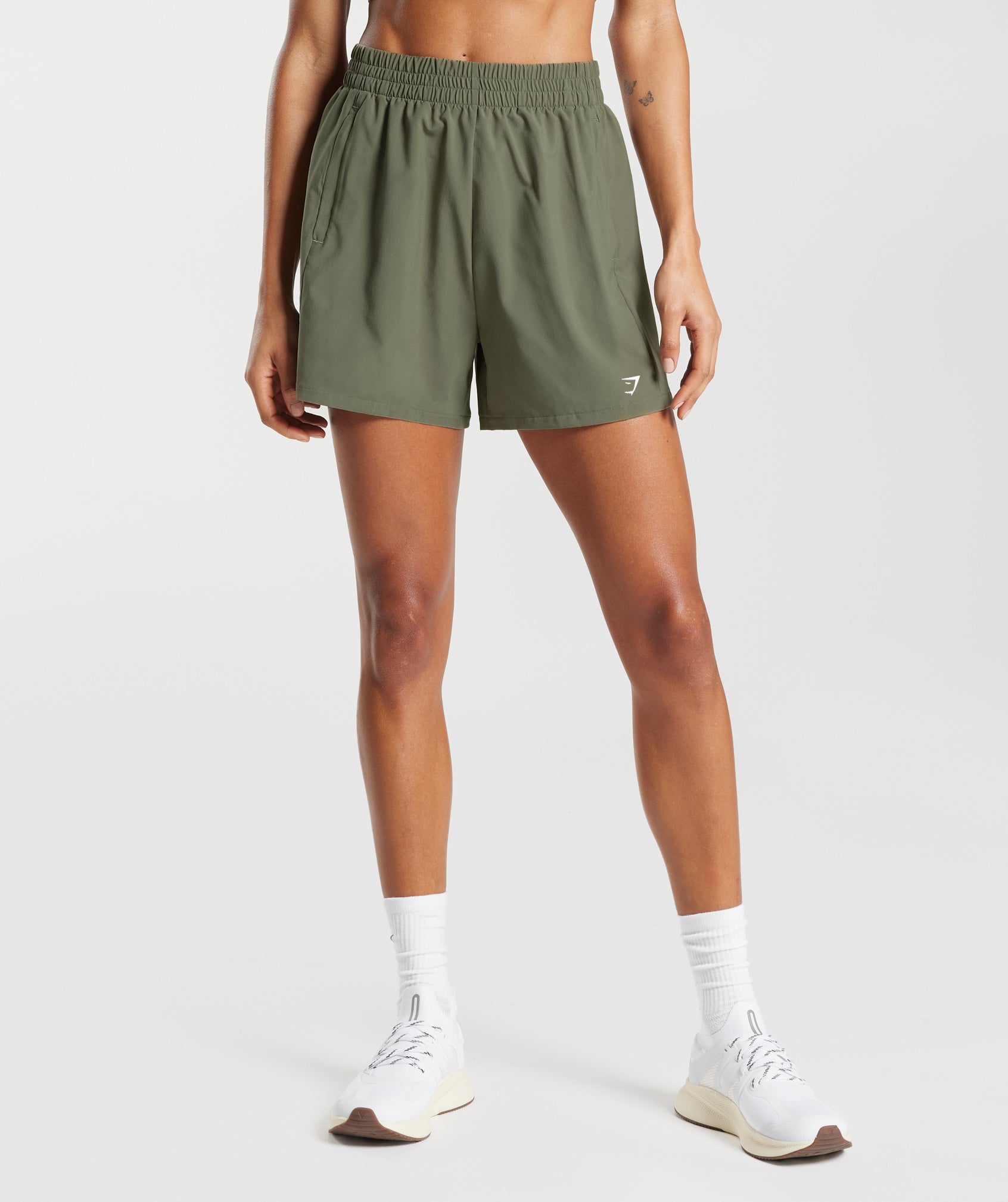 Woven Pocket Shorts in Dusty Olive