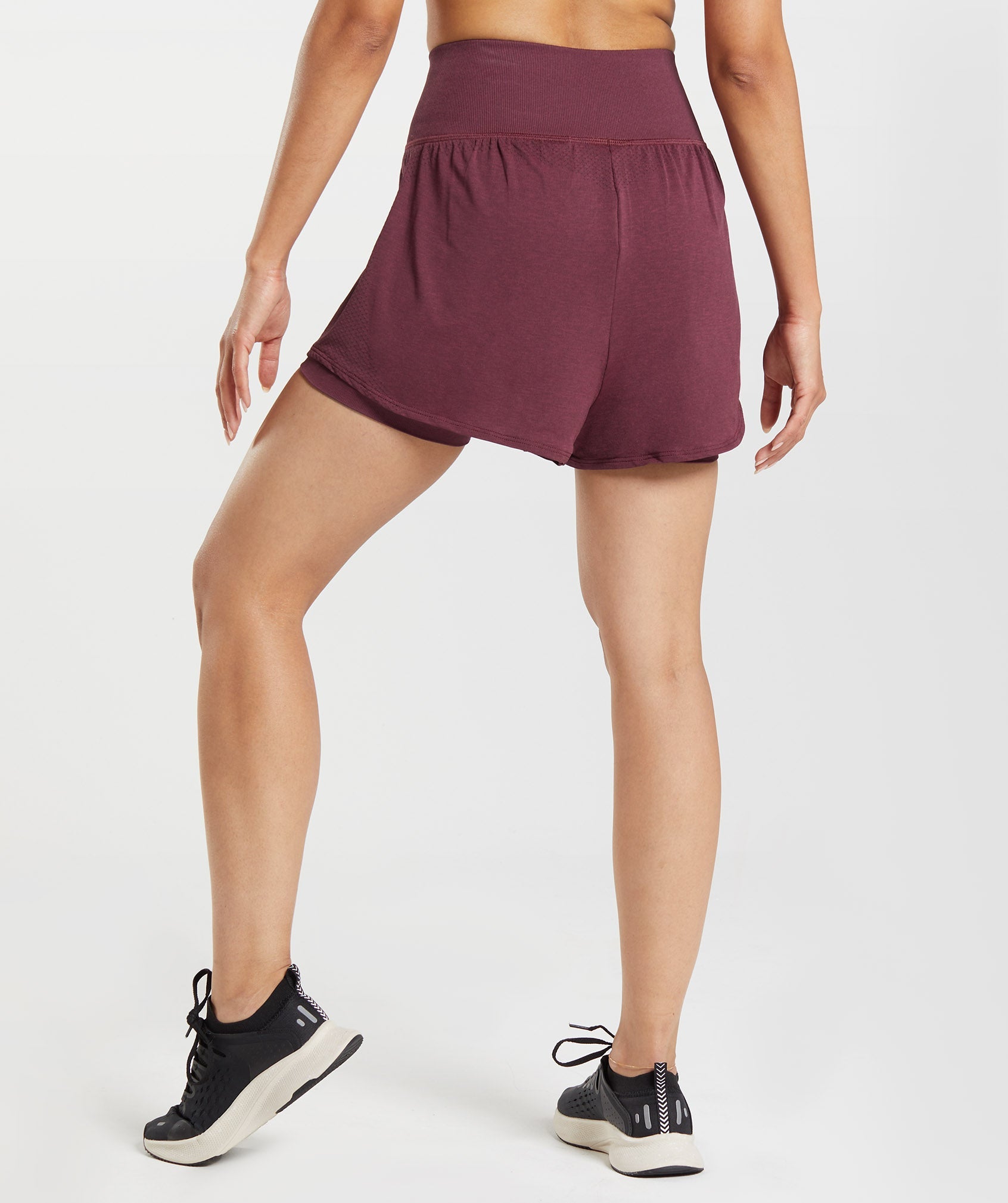 Vital Seamless 2.0 2-in-1 Shorts in Baked Maroon Marl - view 2