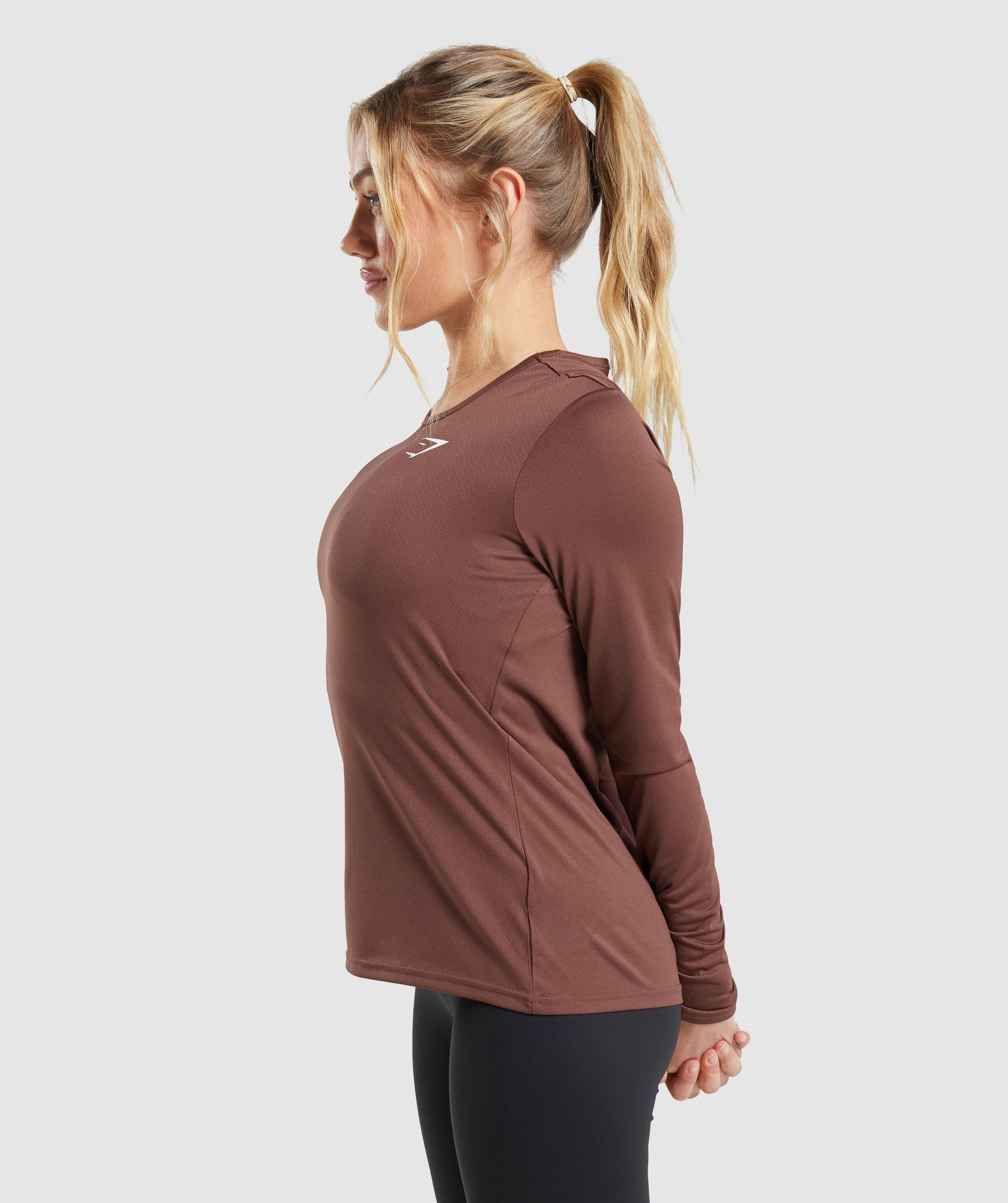 Training Long Sleeve Top in Cherry Brown - view 3