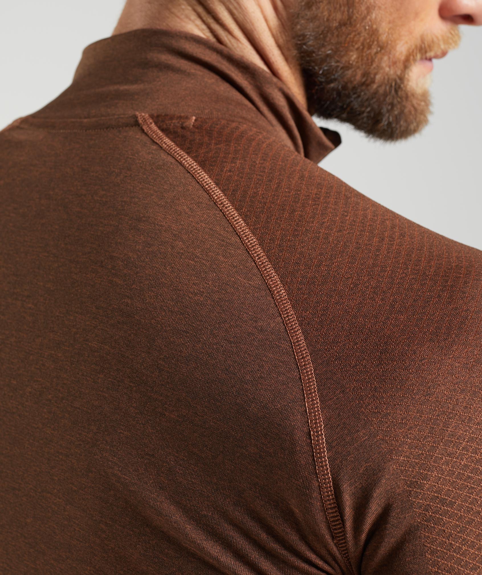 Vital 1/4 Zip in Persimmon Red/Truffle Brown - view 6