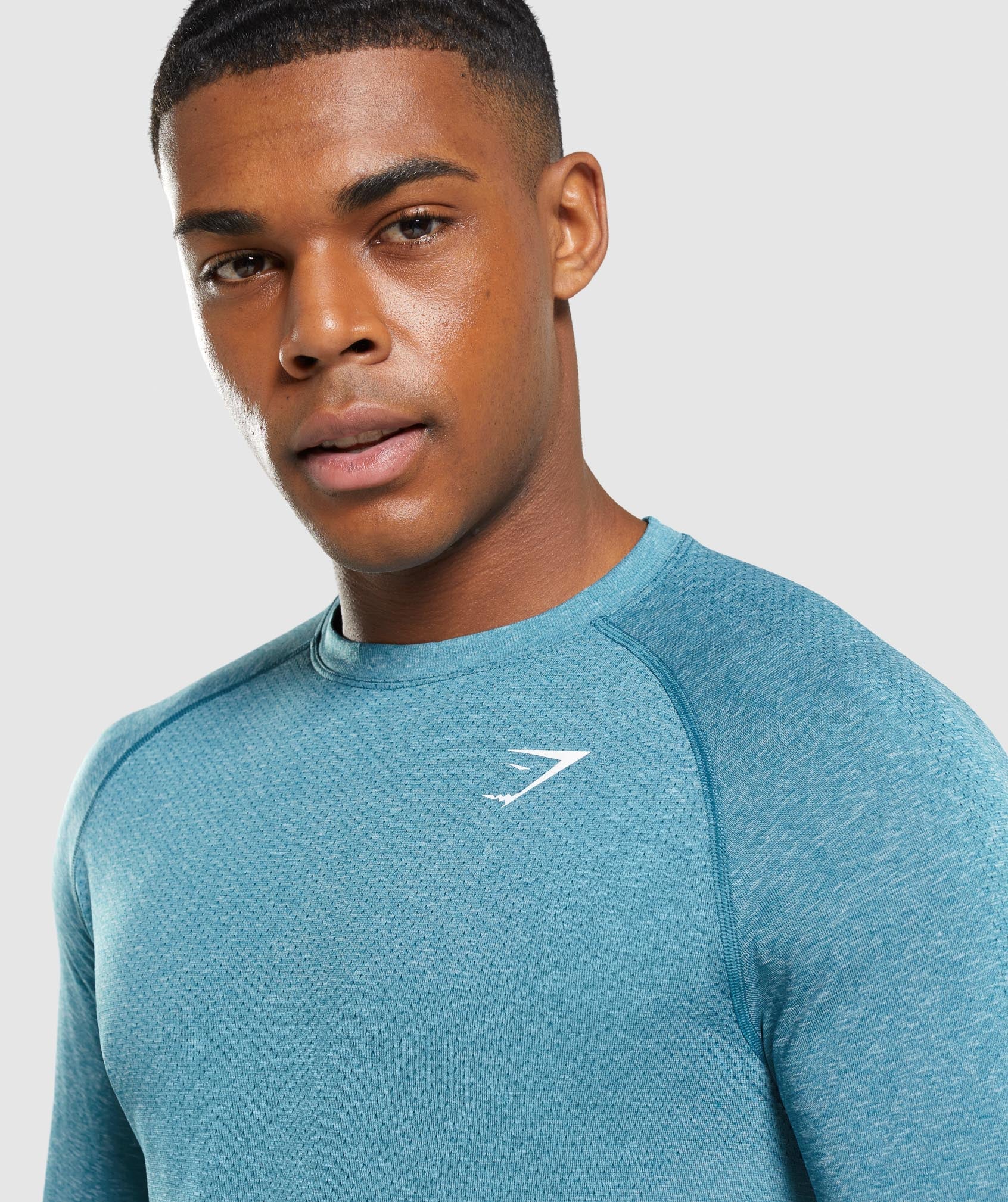 Vital Seamless Light Long Sleeve T-Shirt in Tahoe Teal Marl - view 5