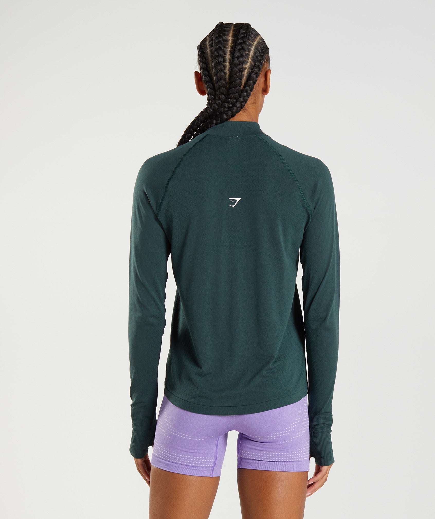 Vital Seamless 1/2 Zip in Woodland Green Marl