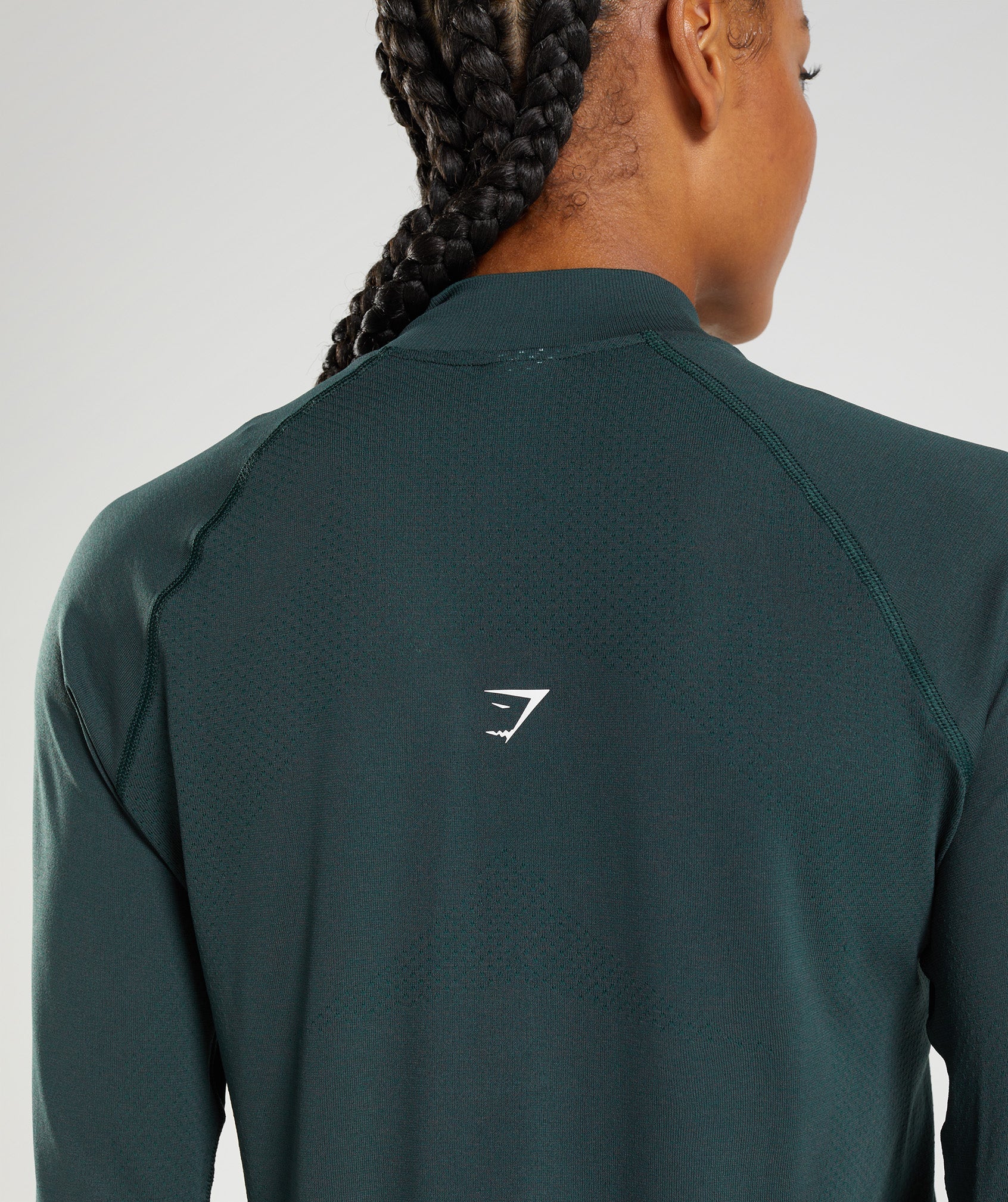 Vital Seamless 1/2 Zip in Woodland Green Marl