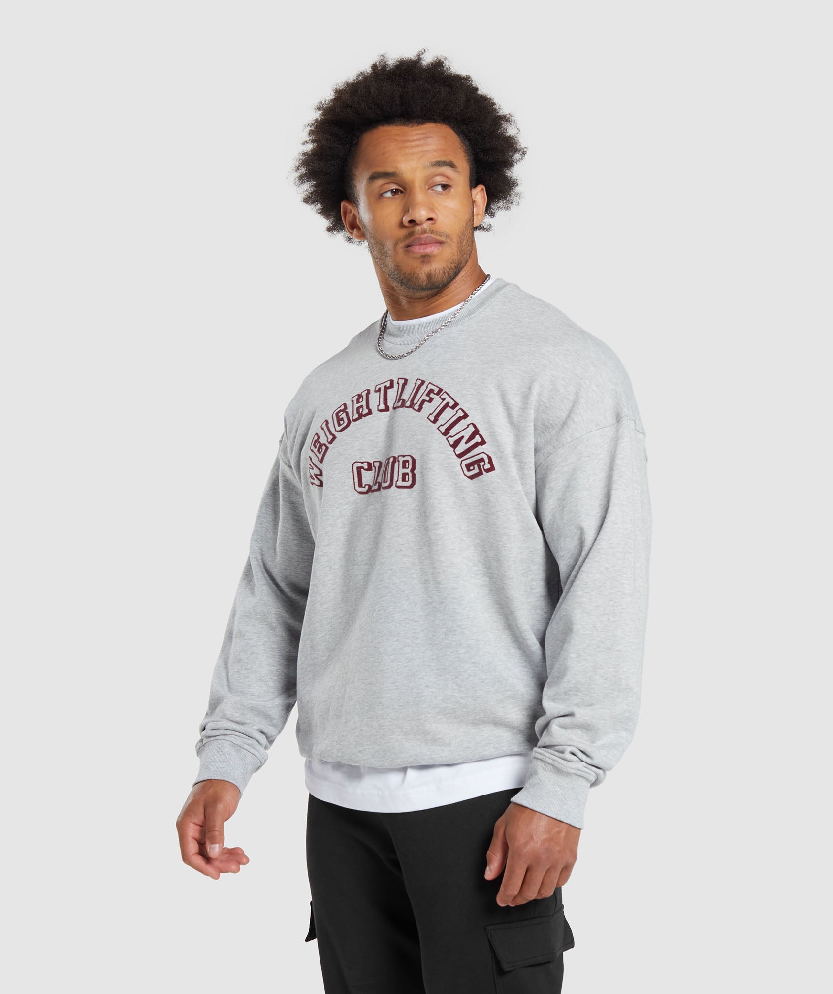 Weightlifting Club Crew in Light Grey Core Marl - view 3